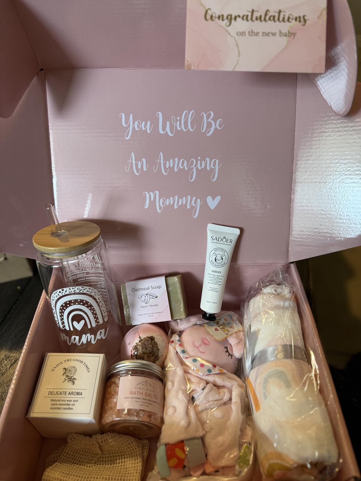 iAOVUEBY New Mom Gifts & Baby Girl Gifts, Baby Shower Gifts for Mom to Be, Pregnancy Gifts for Expecting Mom, First Time Mother's Day Gift for New Mom, Pregnancy Gifts for Women and Baby customer photo 2