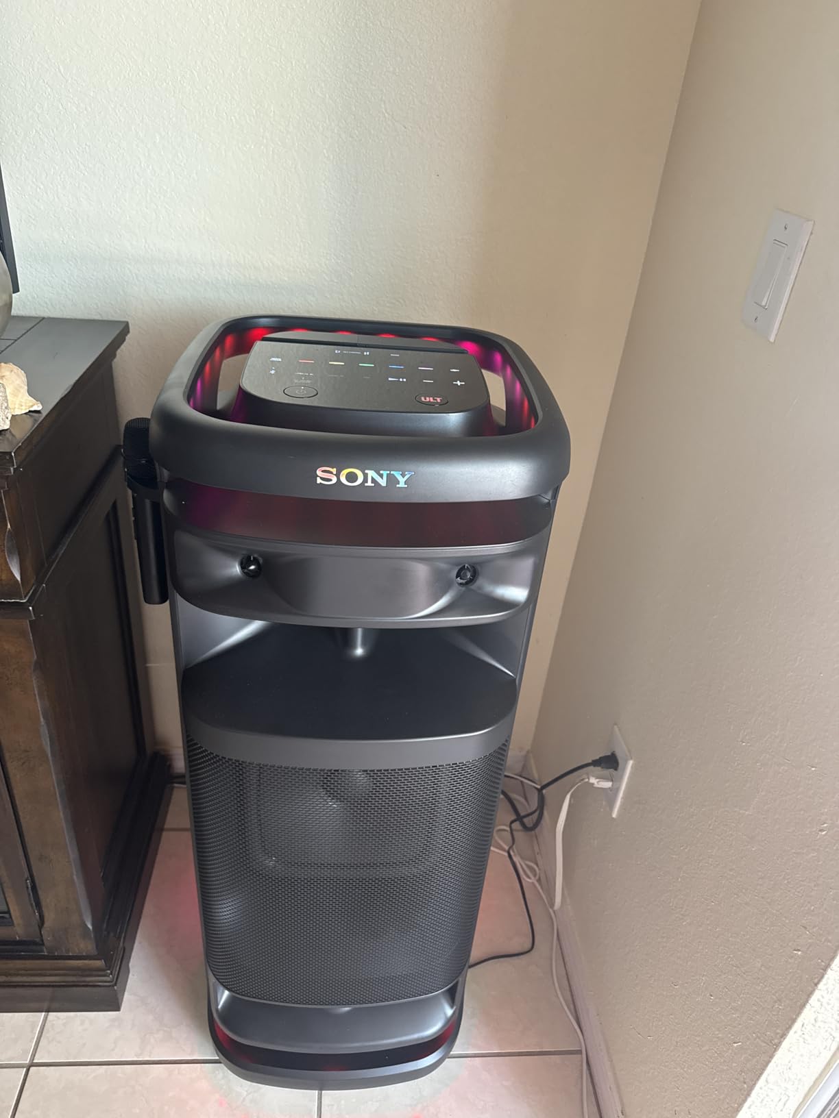 Sony ULT Tower 10 Bluetooth Karaoke Party Speaker with Wireless Microphone | 360° Sound & Party Lights, Wireless mic included, Handle and Wheels, TV Sound Booster, 7-Band EQ, 2 Enhanced Bass Modes customer photo 2