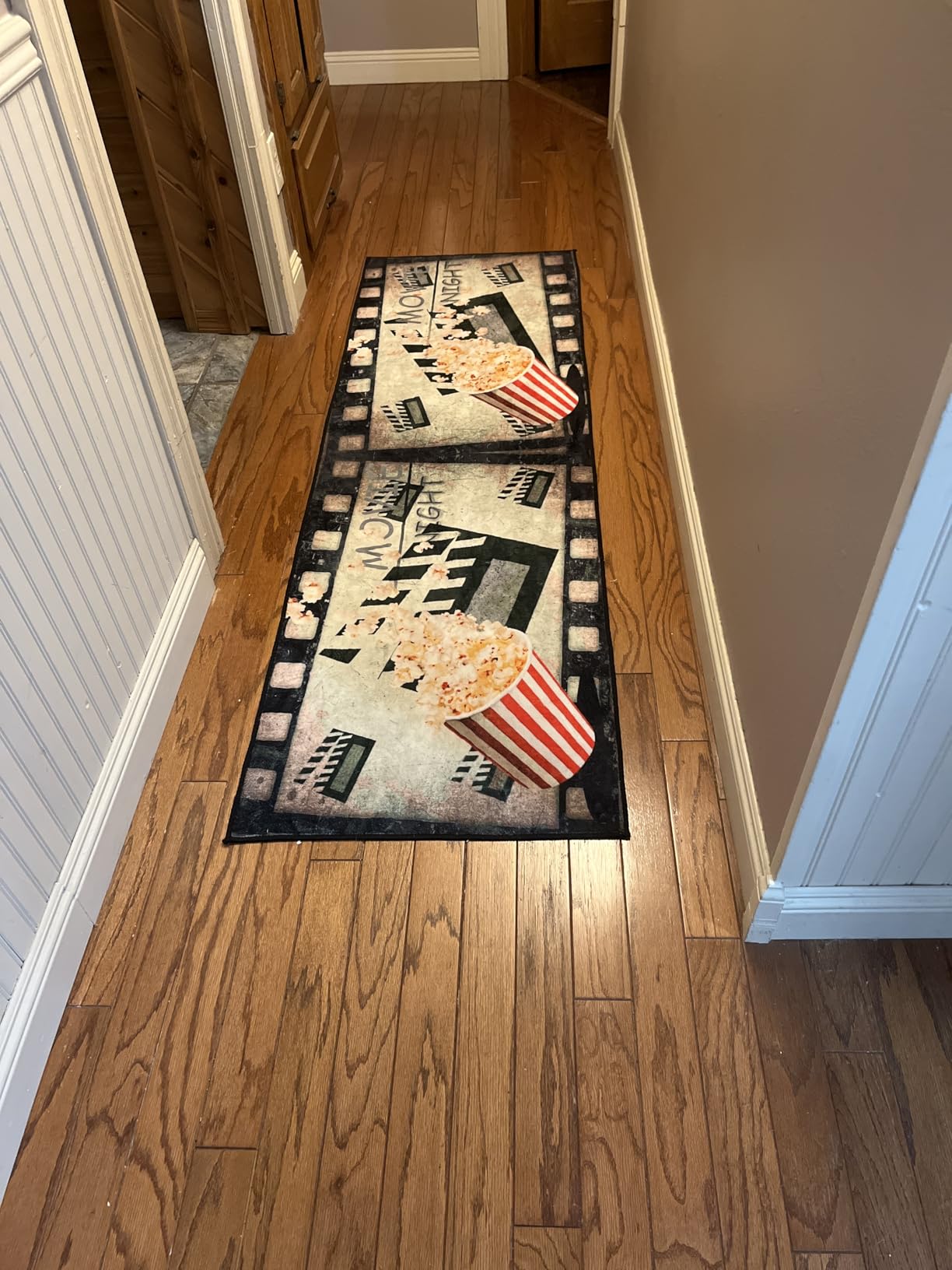 Film Area Rugs,2x7ft,Home Theater Movie Night Floor Mat Non-Slip Rug,Cinema Popcorn Design,Cinema Sign Carpet, Suitable for Living Room, Kitchen Hallway,Party customer photo 1