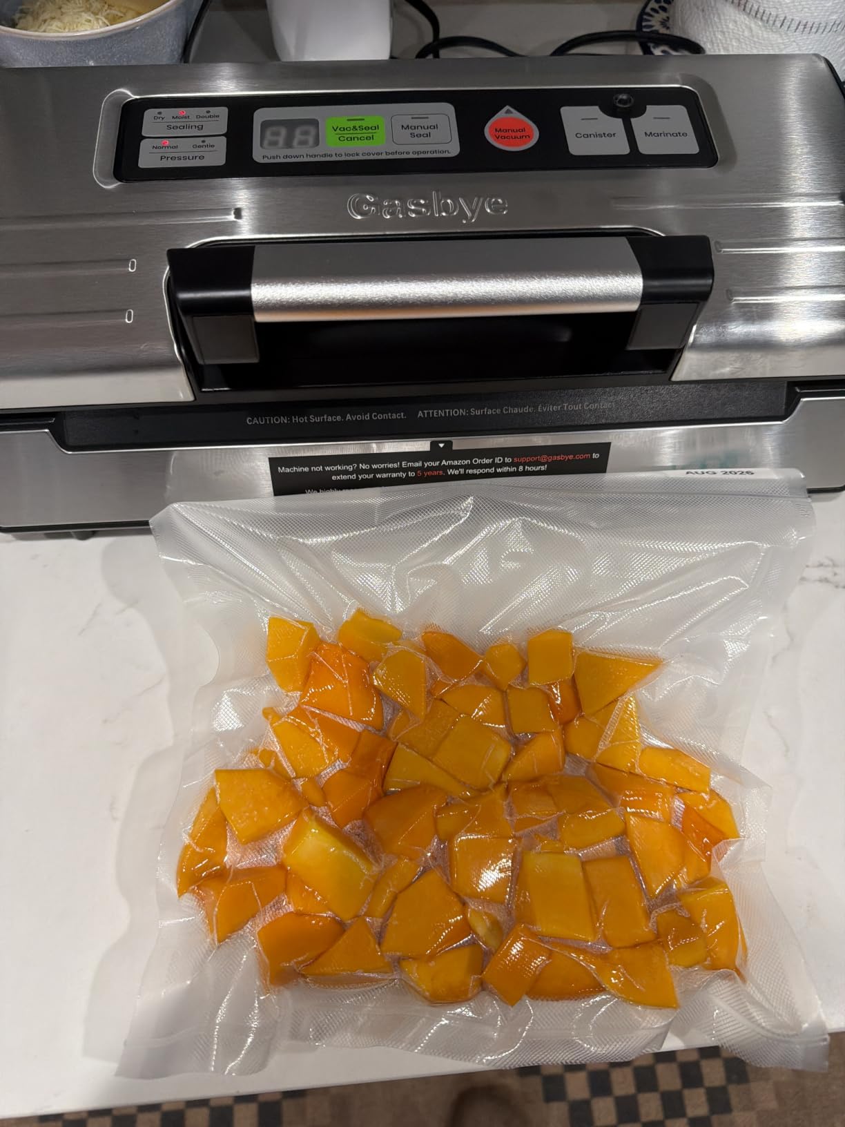 Gasbye 95kPa Precision Vacuum Sealer Machine, Double Heat Seal, Easy-Lock Handle, Built-in Bag Storage & Cutter, Pulse Mode customer photo 1