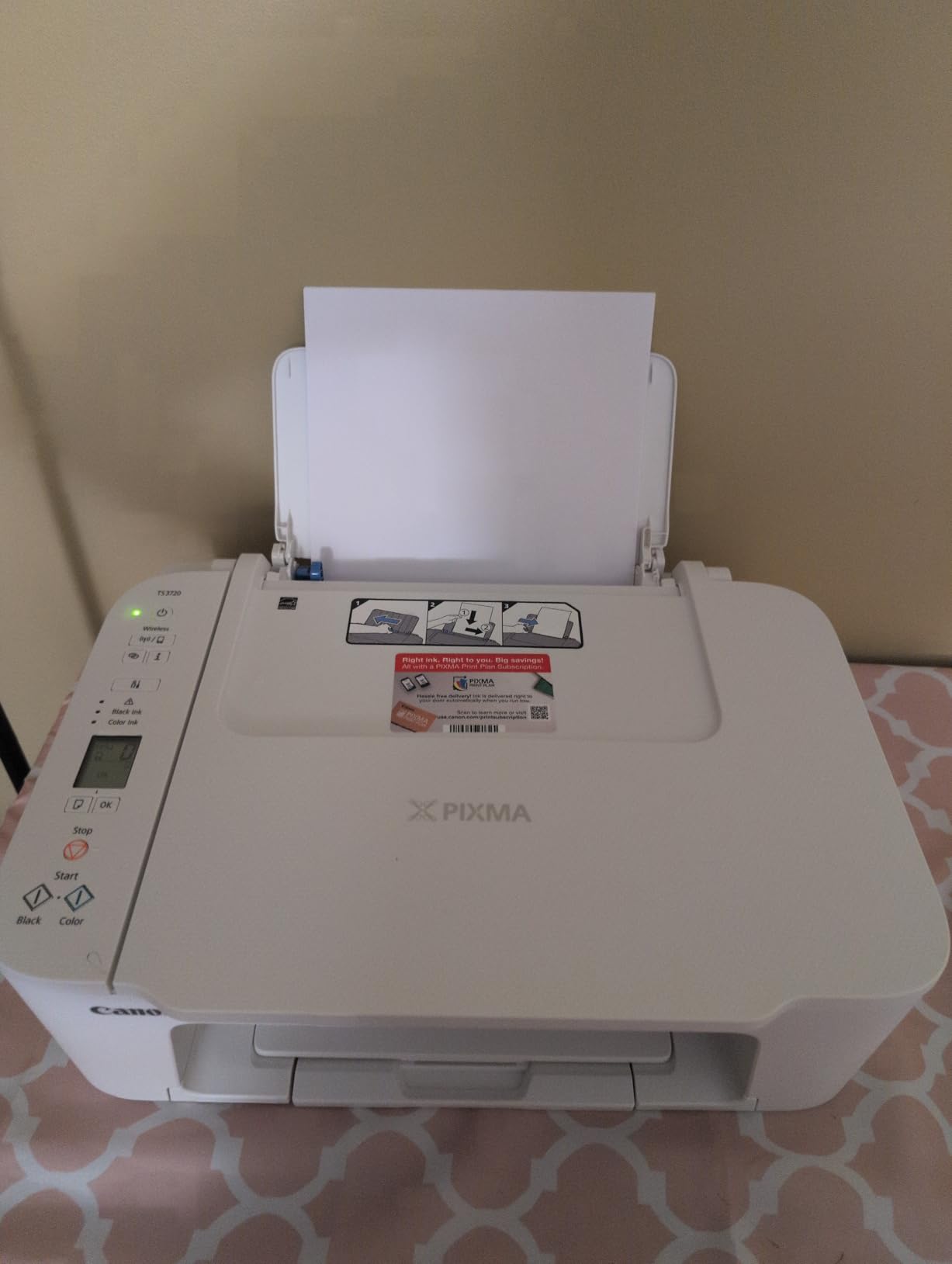 Canon PIXMA TS3720 Wireless All-in-One Printer for Basic Home Printing, White customer photo 2
