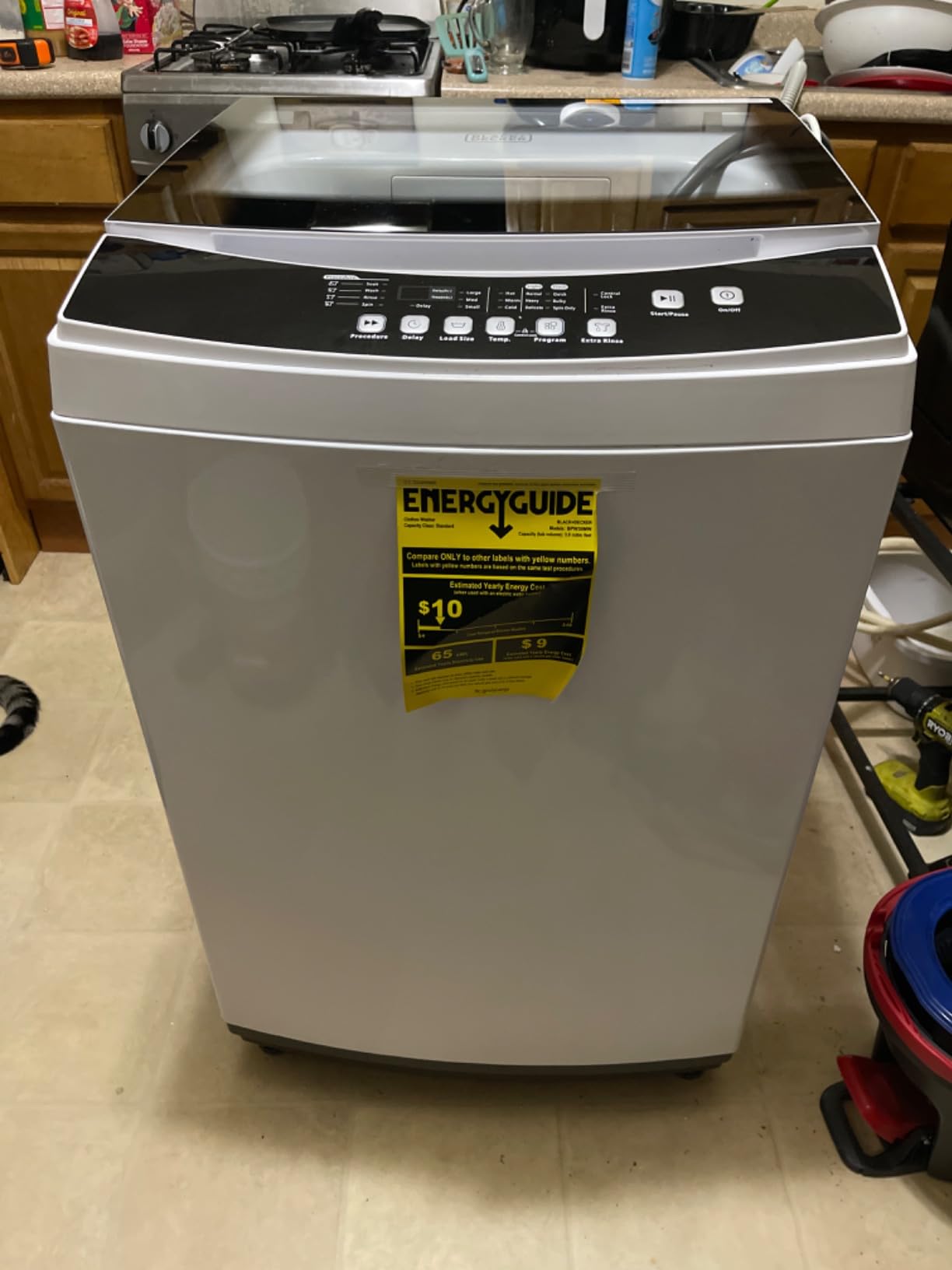 BLACK+DECKER 4.1 Cu. Ft. Top Load Washing Machine with Agitator, BTLW41MW | Full Size Washer with Glass Lid and Stainless Steel Tub, Laundry Machine with LED Display, 10 Wash Cycles, 120V customer photo 1