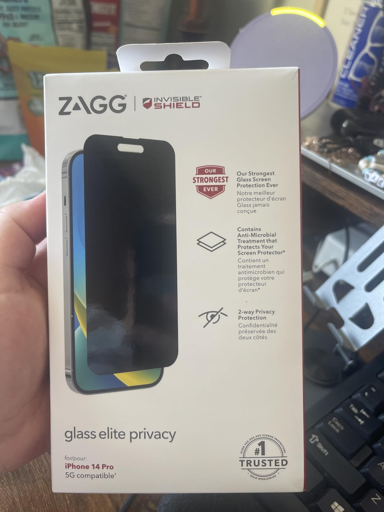 Glass Elite Privacy Screen Protector for iPhone 16/15 - 2-Way Privacy Filter, Ultra-Strong Tempered Glass, 5X Stronger, InvisibleShield, Smudge-Free, Easy Install, Recycled Content customer photo 2