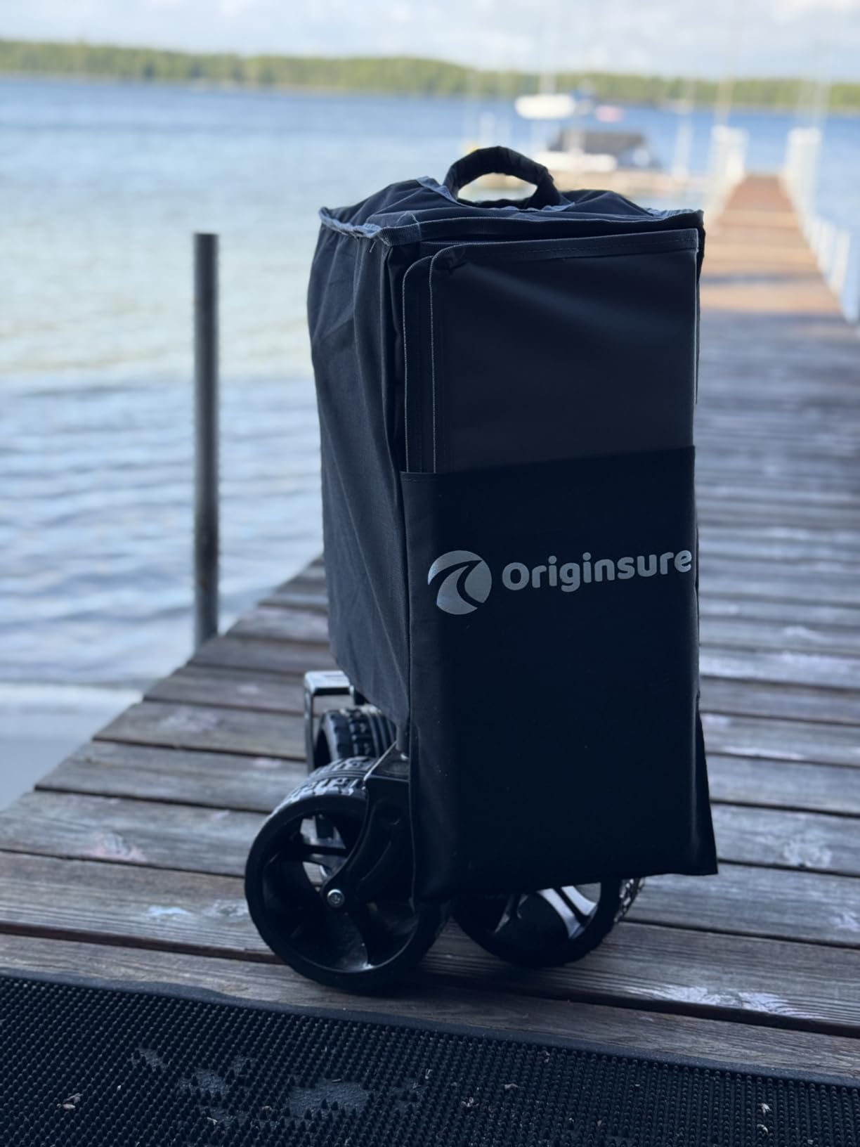 Originsure 220L Collapsible Beach Wagon Cart with Big Wheels, 460lbs, Black | 38
