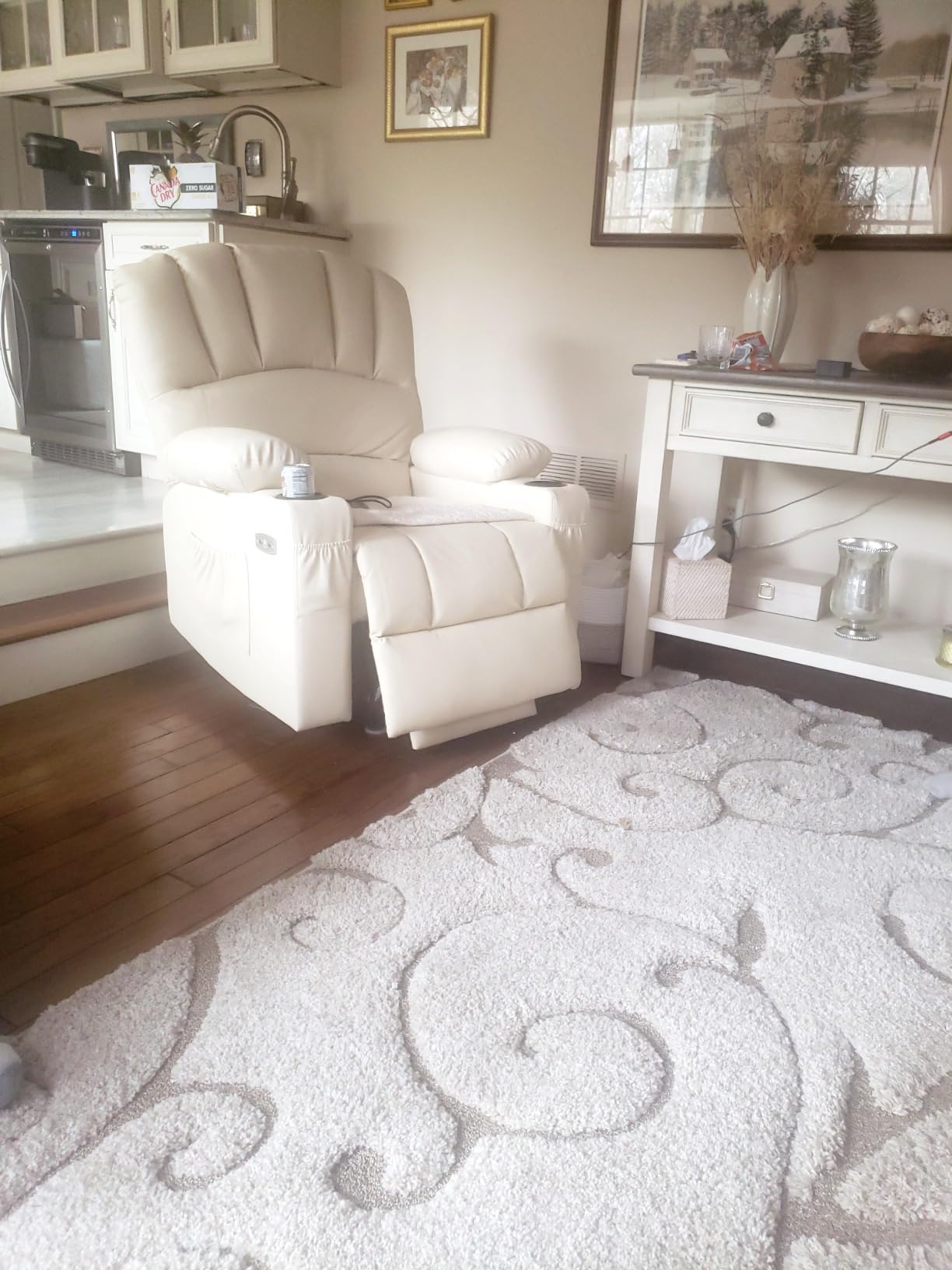 MCombo Oversized Power Lift Recliner Chair for Elderly, Lift Chair with Heat and Massage, Lift Recliner for Big and Tall, Cup Holders, USB &Type C Ports, Faux Leather R7092 (Dark Brown, Oversize) customer photo 2