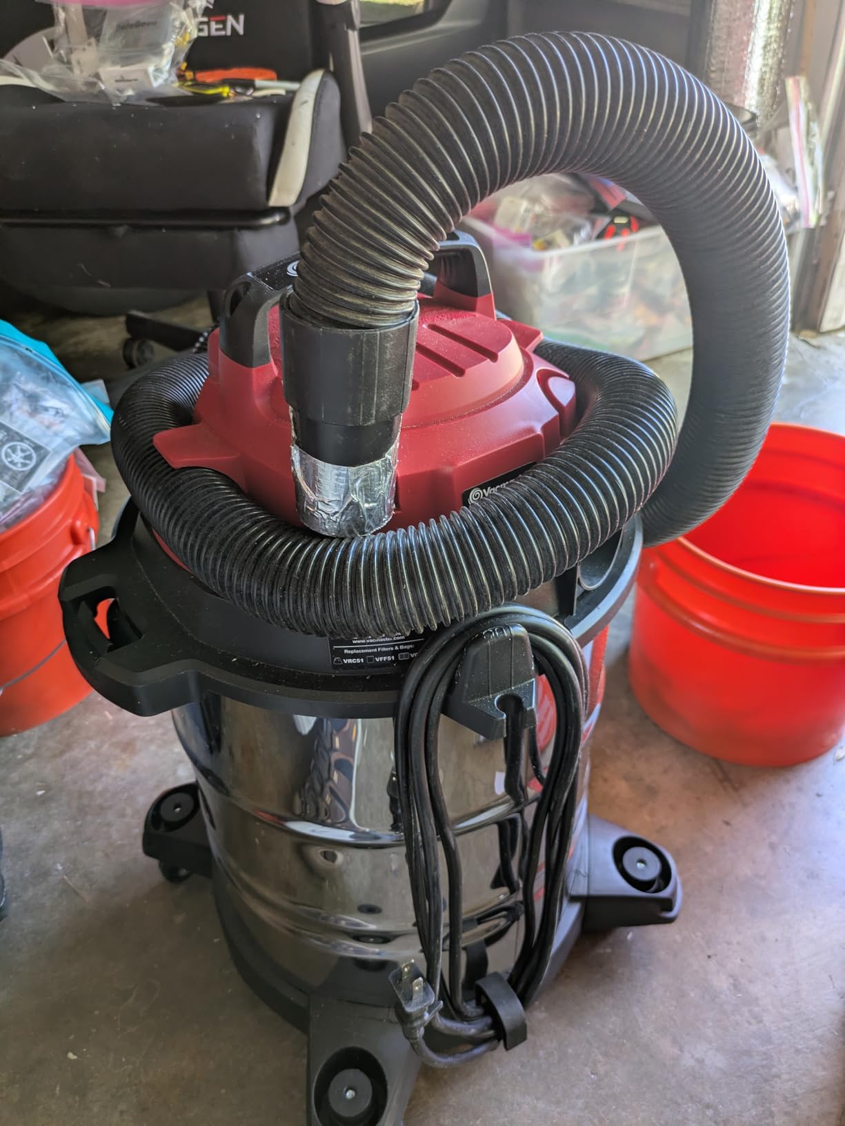 Vacmaster VOC812SF 1101 8-Gallon Premium Stainless Steel Wet/Dry Vacuum, Red Edition, 8 Gal customer photo 2