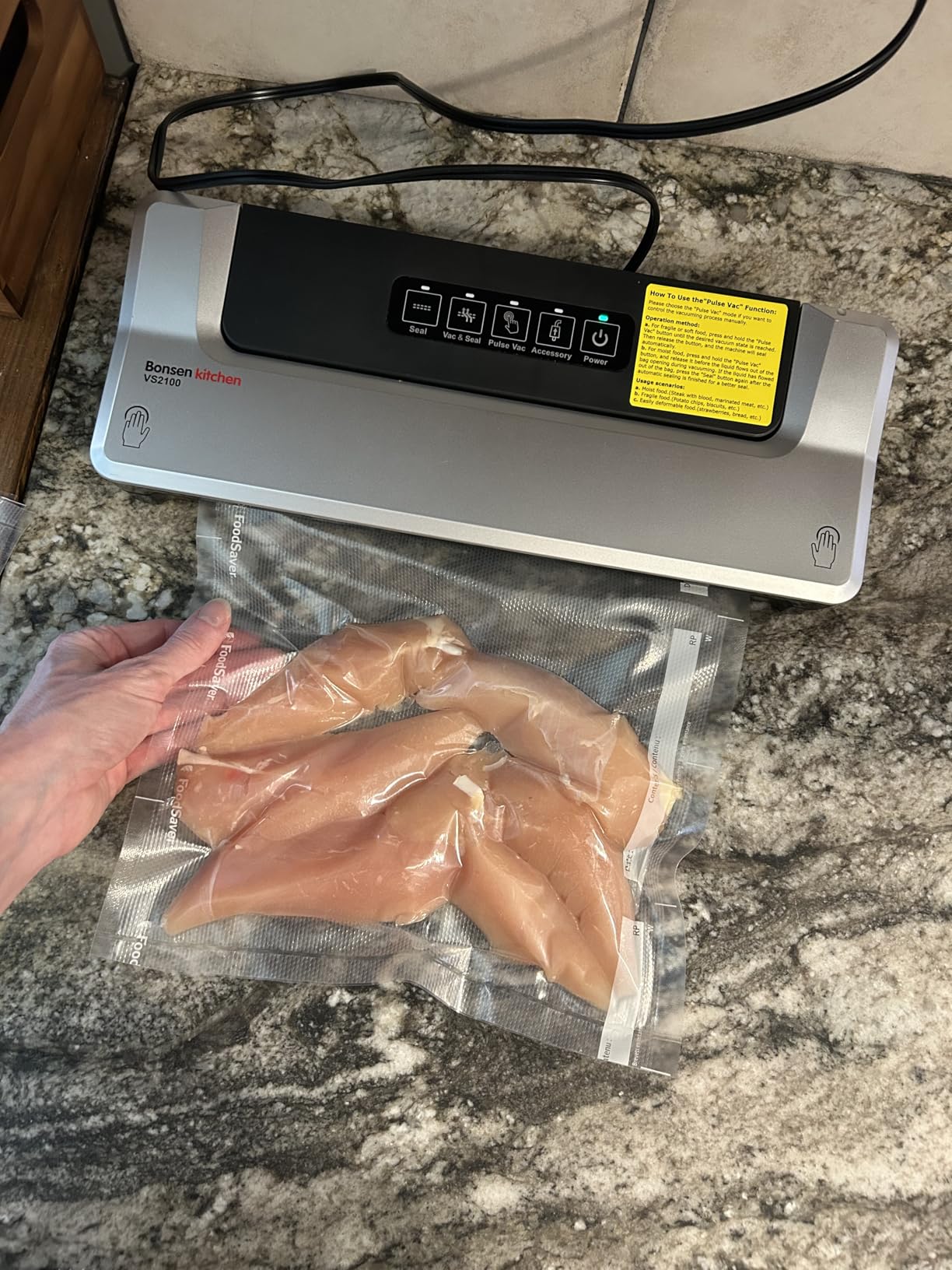 Bonsenkitchen Vacuum Sealer Machine, Multiple Modes, Compact for Kitchen Storage & Sous-Vide, External Vacuum System customer photo 1