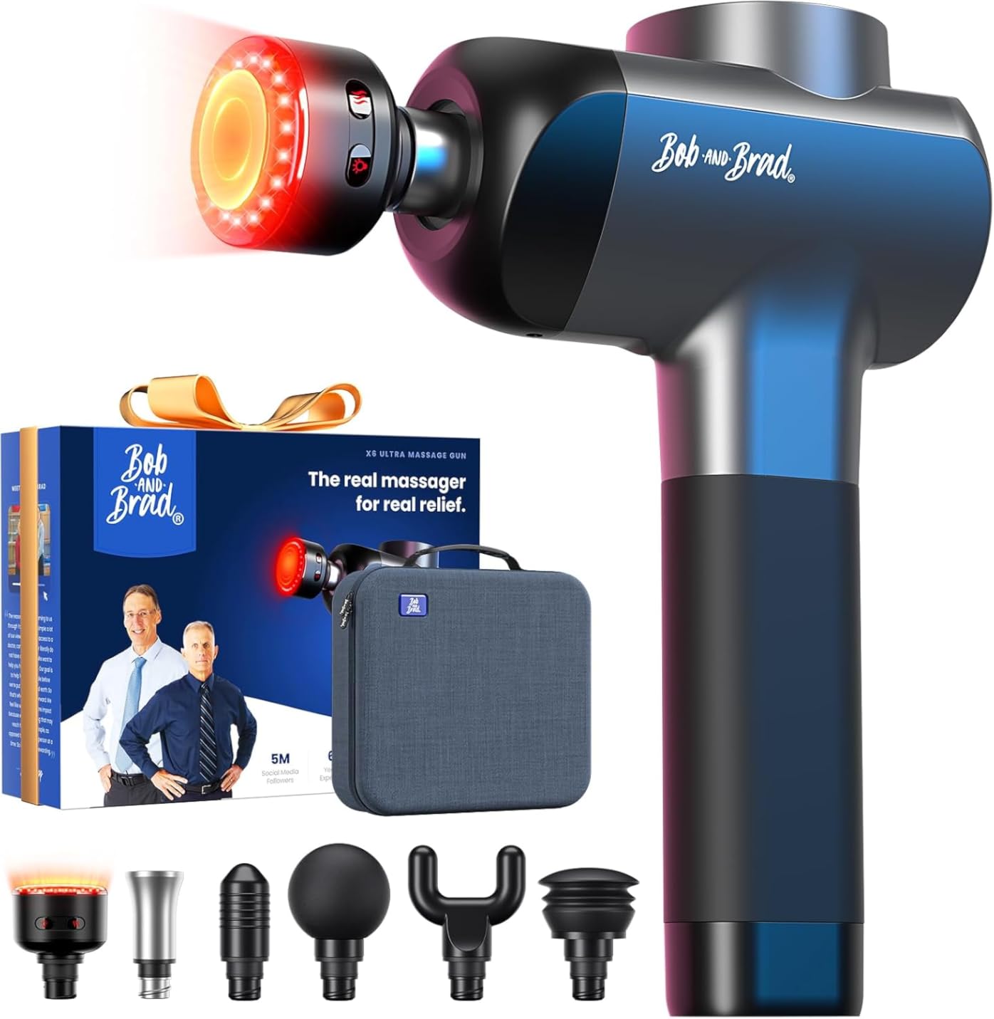 BOB AND BRAD X6 Pro Max Massage Gun with Heat and Cold, FSA Eligible HSA | Deep Tissue Percussion Massager Gun for Athletes, Metal Head & 5 Speeds, Handheld Muscle Massager for Body & Back Pain Relief customer photo 2