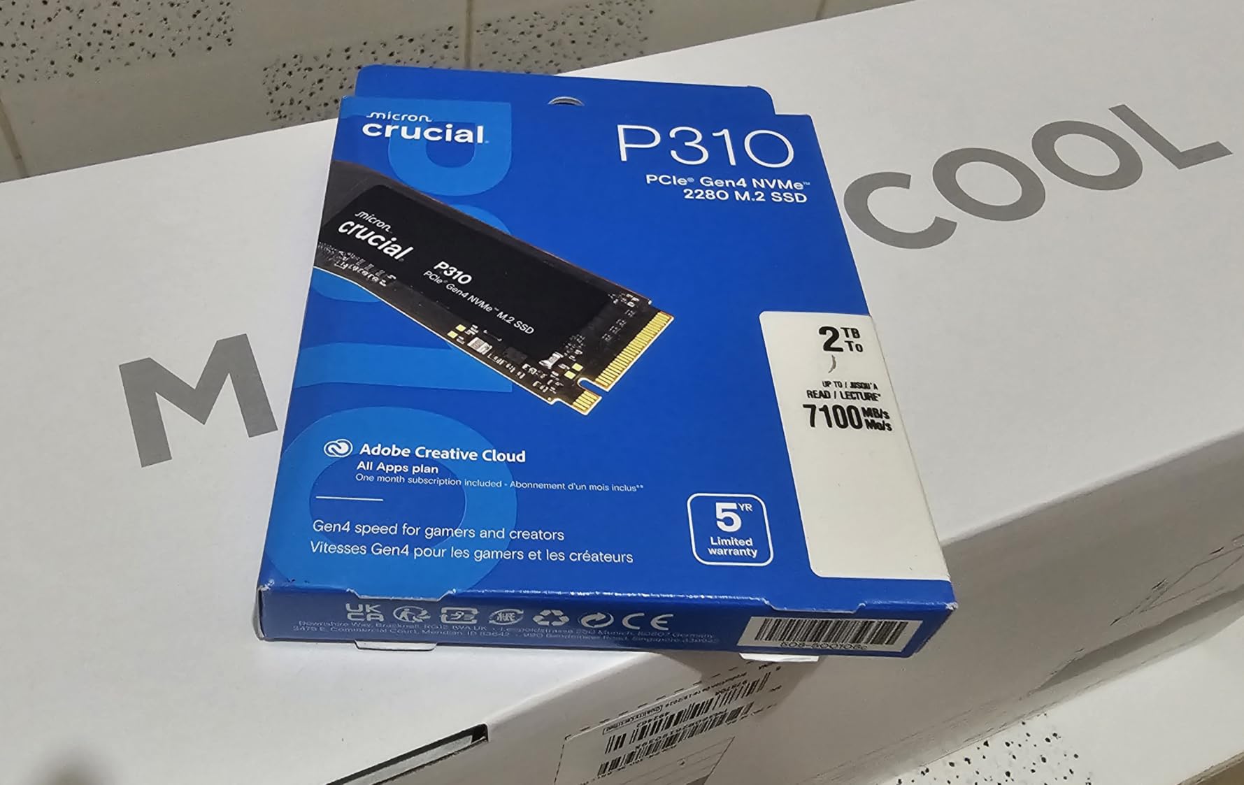 Crucial P310 500GB SSD, PCIe Gen4 NVMe M.2 2280, Up to 6,600MB/s, for Laptop, Desktop (PC), & Handheld Gaming Consoles, Includes Acronis Data Recovery Software customer photo 2