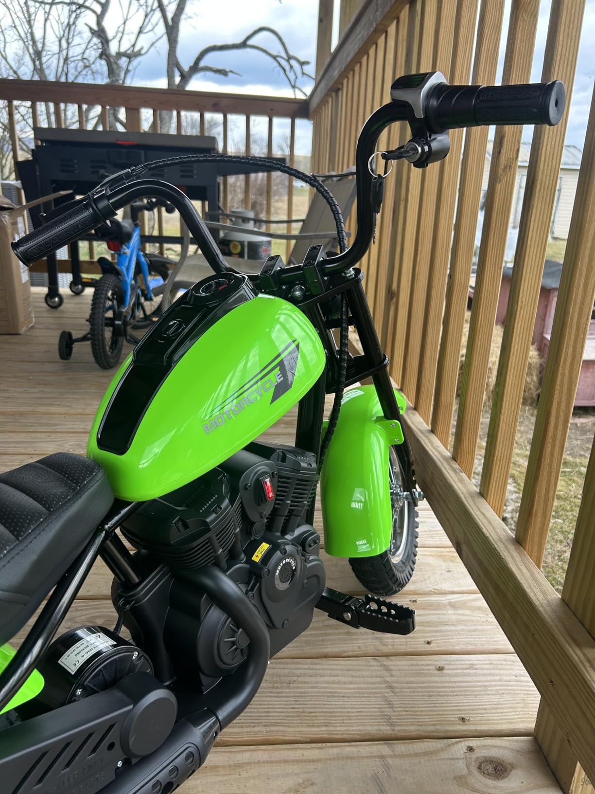ELEMARA Electric Dirt Bike, 15 mph & 150lb Max, 24V Ride on Toy for Big Kids w/LED Lights & Power Display, Chain-Driven Motor, Twist-Grip Throttle, Shock Springs, Handbrake, 12