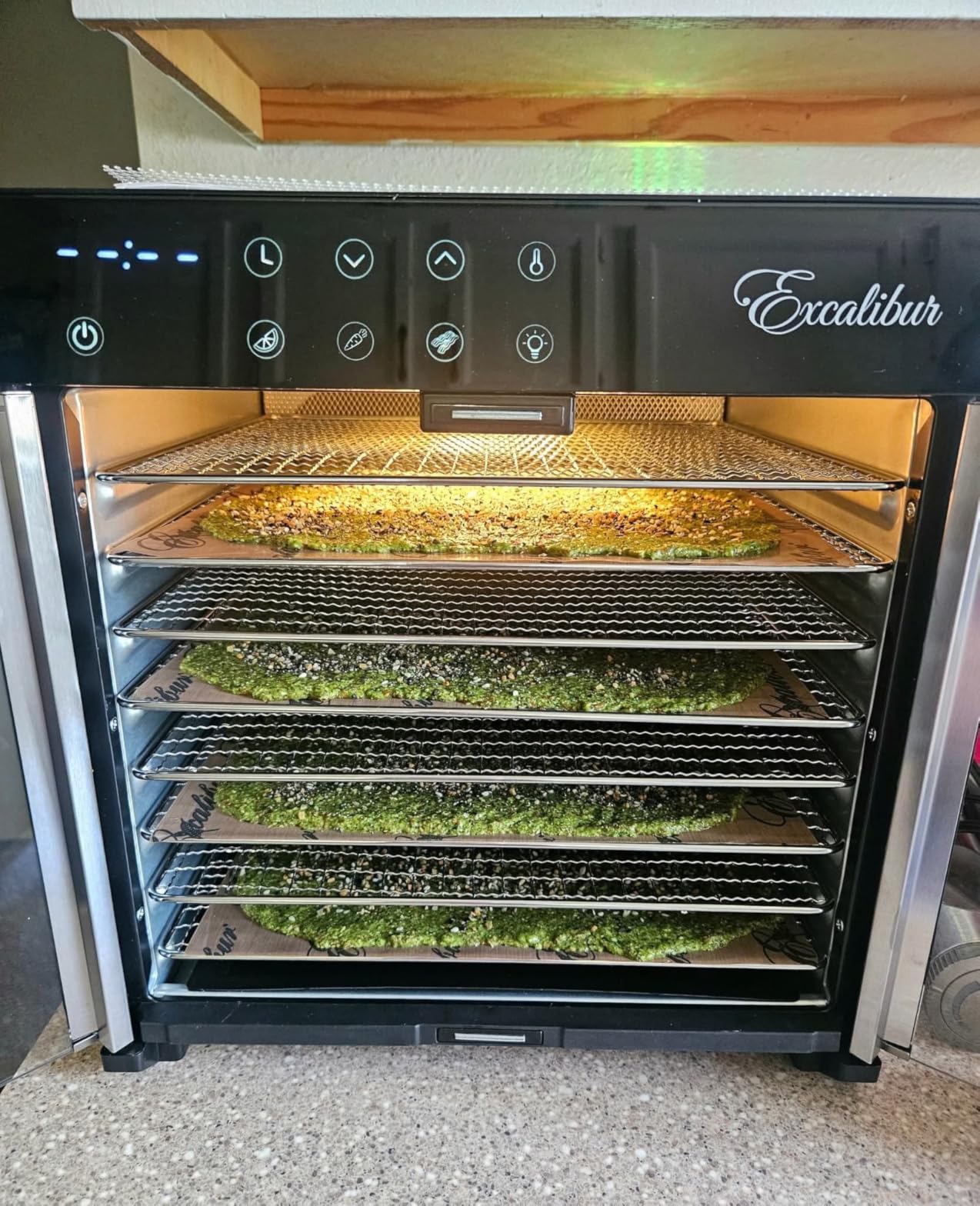 Excalibur Food Dehydrator 8-Tray for Jerky, Fruit, Vegetables, Herbs, Pet Treats, 7.2 Cu Ft Drying Space with Adjustable Temperature Control and 80 hour digital timer, 8-Tray, Stainless Steel customer photo 1
