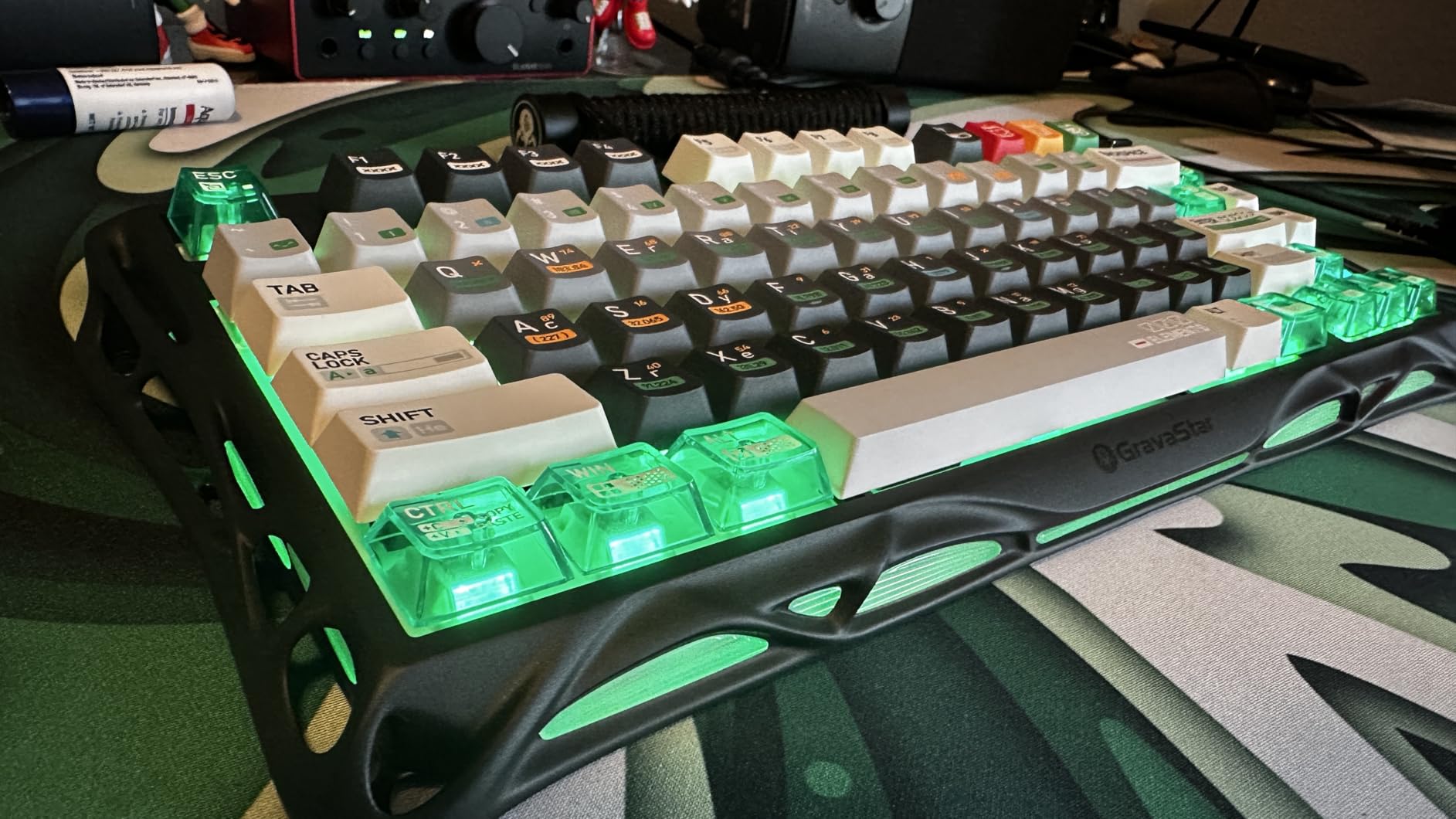 GravaStar Mercury K1 75% Wireless Mechanical Gaming Keyboard RGB Backlit, Gasket Mount, Hot Swappable Linear Switches, Creamy Sound Keyboard, 2.4GHz/USB-C/Bluetooth 5.0, for Win/Mac (Gradient White) customer photo 1