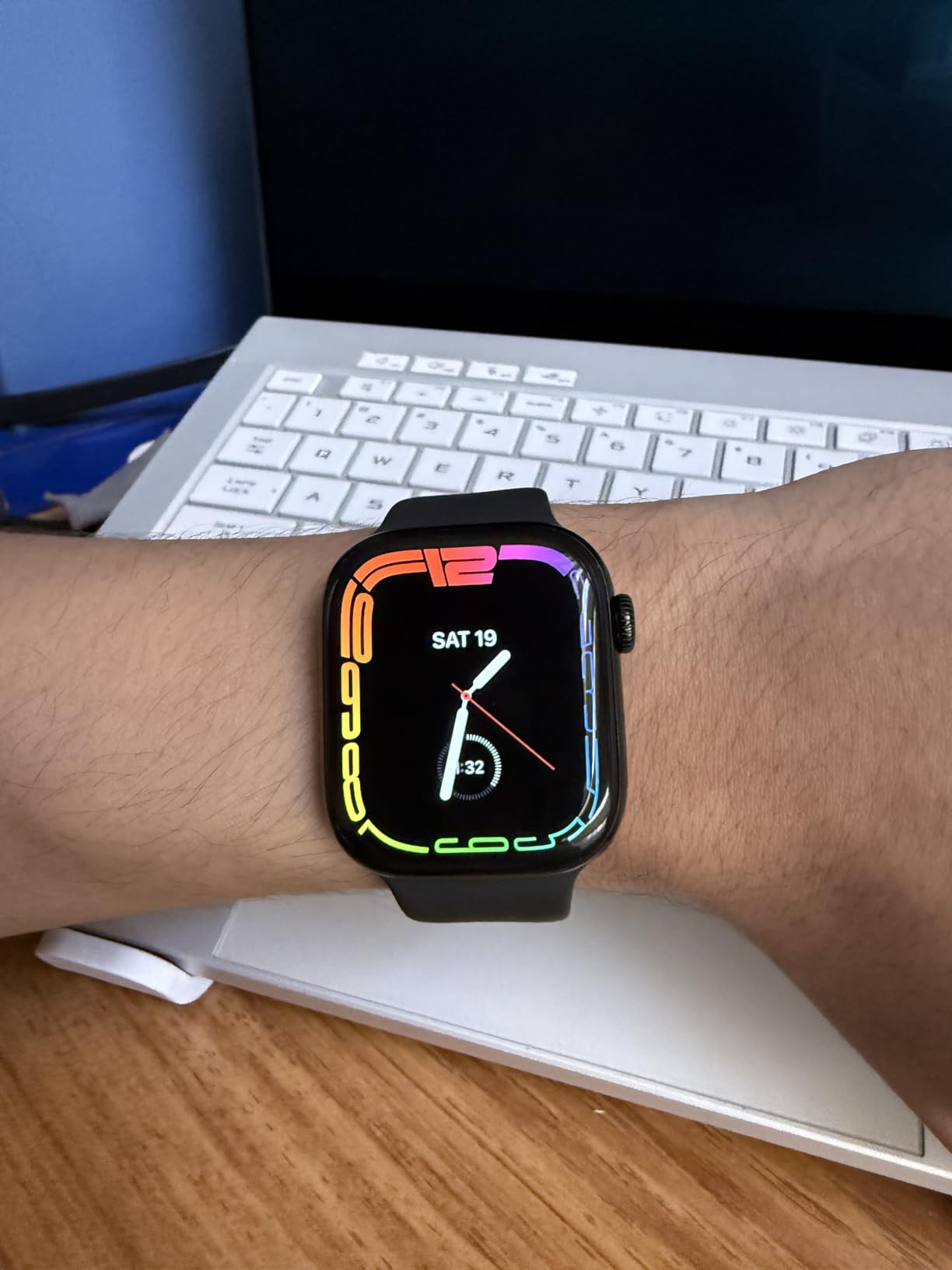 Apple Watch Series 10 [GPS 46mm case] Smartwatch with Jet Black Aluminum Case with Black Sport Band - M/L. Fitness Tracker, ECG App, Always-On Retina Display, Water Resistant customer photo 2