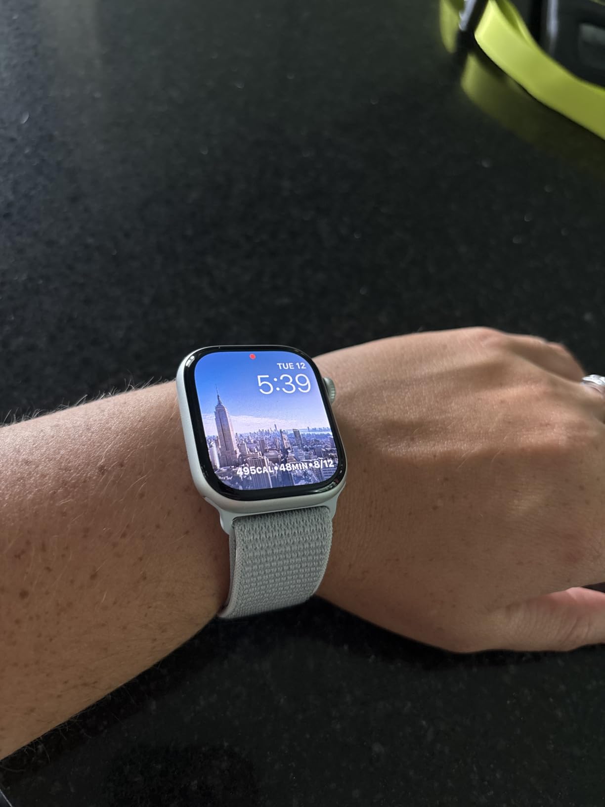 Apple Watch Series 10 [GPS 42mm case] Smartwatch with Silver Aluminum Case with Blue Cloud Sport Loop. Fitness Tracker, ECG App, Always-On Retina Display, Carbon Neutral customer photo 1