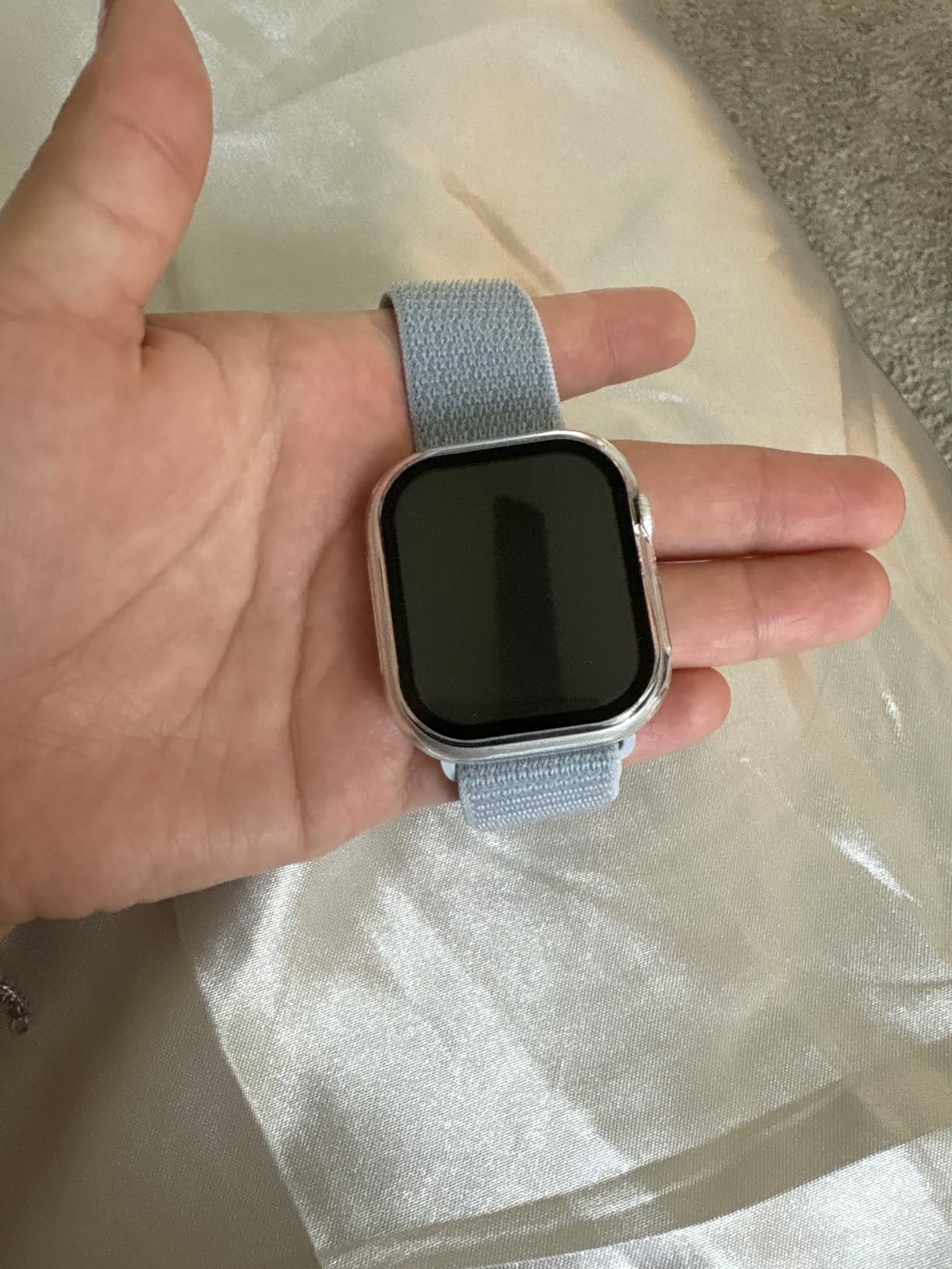 Apple Watch Series 10 [GPS 42mm case] Smartwatch with Silver Aluminum Case with Blue Cloud Sport Loop. Fitness Tracker, ECG App, Always-On Retina Display, Carbon Neutral customer photo 2
