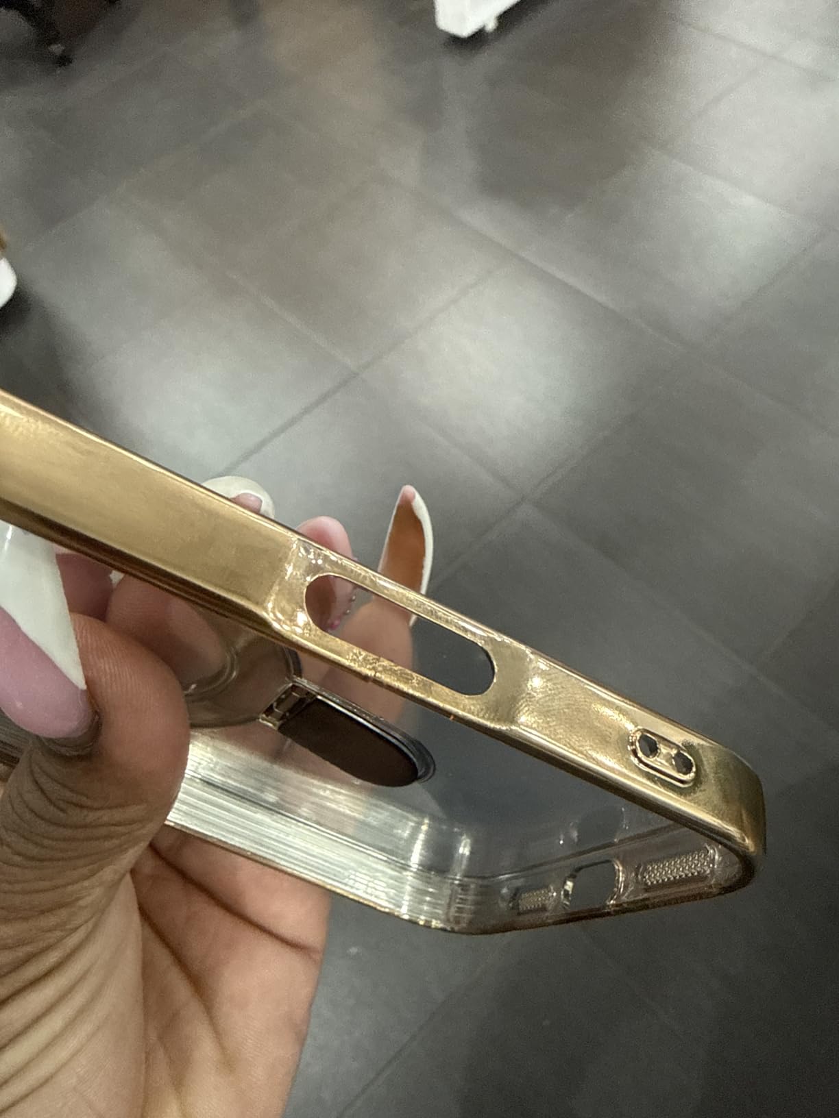 GUAGUA for iPhone 16 Pro Max Case with Stand, Magnetic Clear Cases Plating Edge Invisible Ring Holder Slim Shockproof Protective Kickstand Phone Case for iPhone 16 Pro Max 6.9'', Desert Titanium Gold customer photo 2