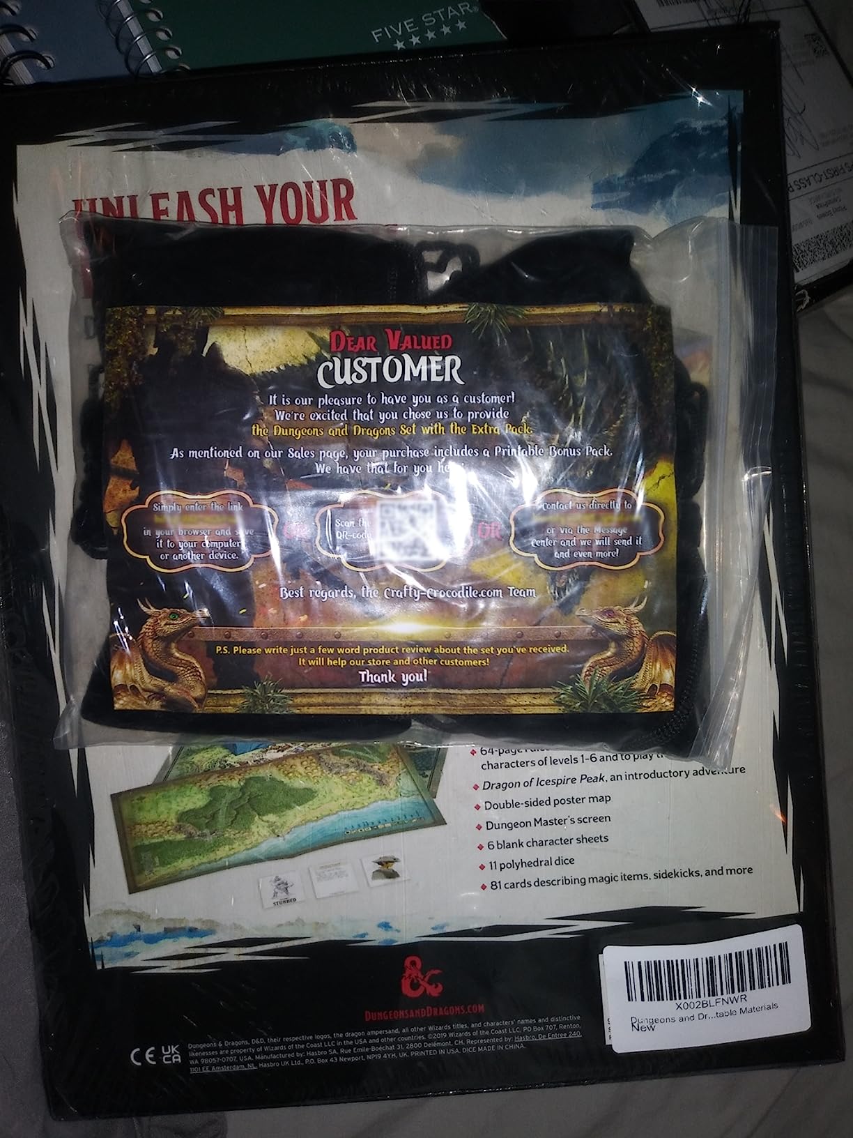 Dungeons and Dragons 2024 Player's Handbook Bundled with DND 6 Dice Sets, Flannel Bags, Complete Printable Kit customer photo 1