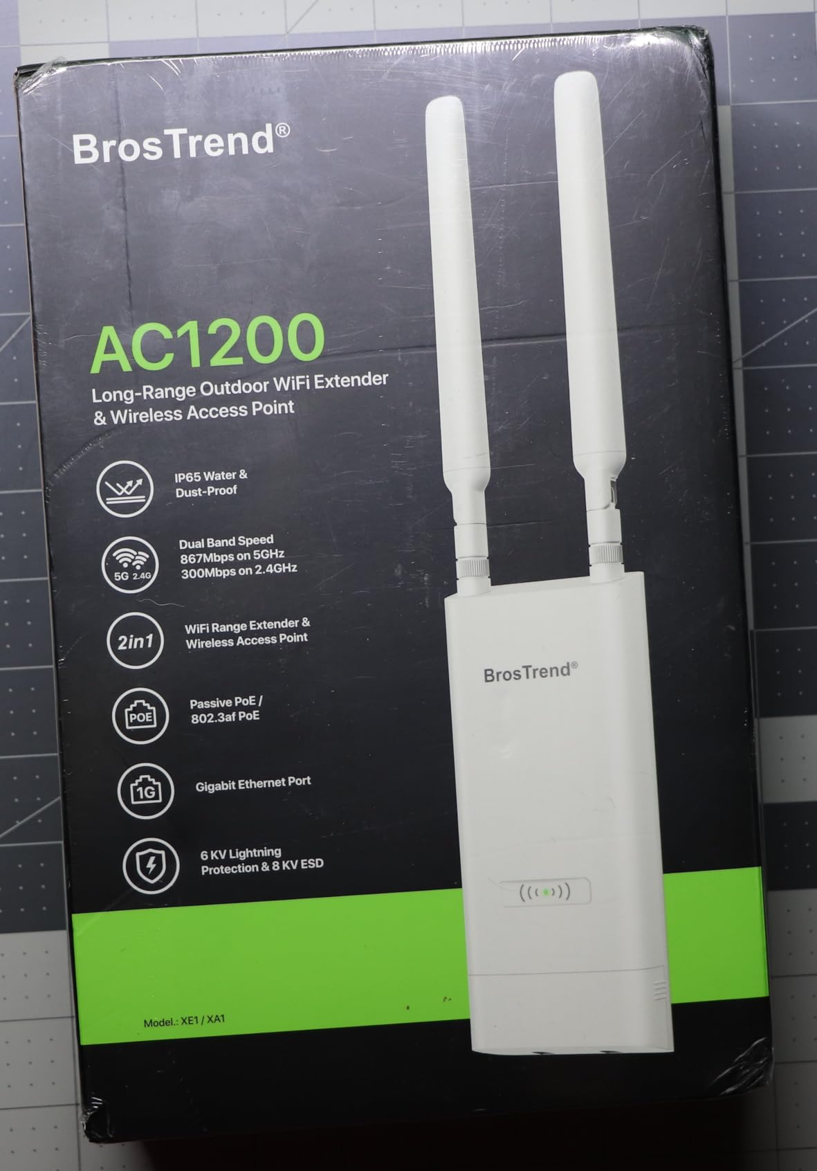 BrosTrend AC1200 Outdoor WiFi Access Point Gigabit Long Range, PoE Powered | IP65 Weatherproof Wireless Access Point Dual Band 5GHz 2.4GHz, with Passive PoE Injector, WAP for Yard Farm Barn & Camera IP customer photo 1