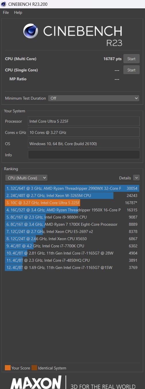 Core Ultra 5 Desktop Processor 225F 10 cores (6 P-cores + 4 E-cores) up to 4.9 GHz customer photo 1