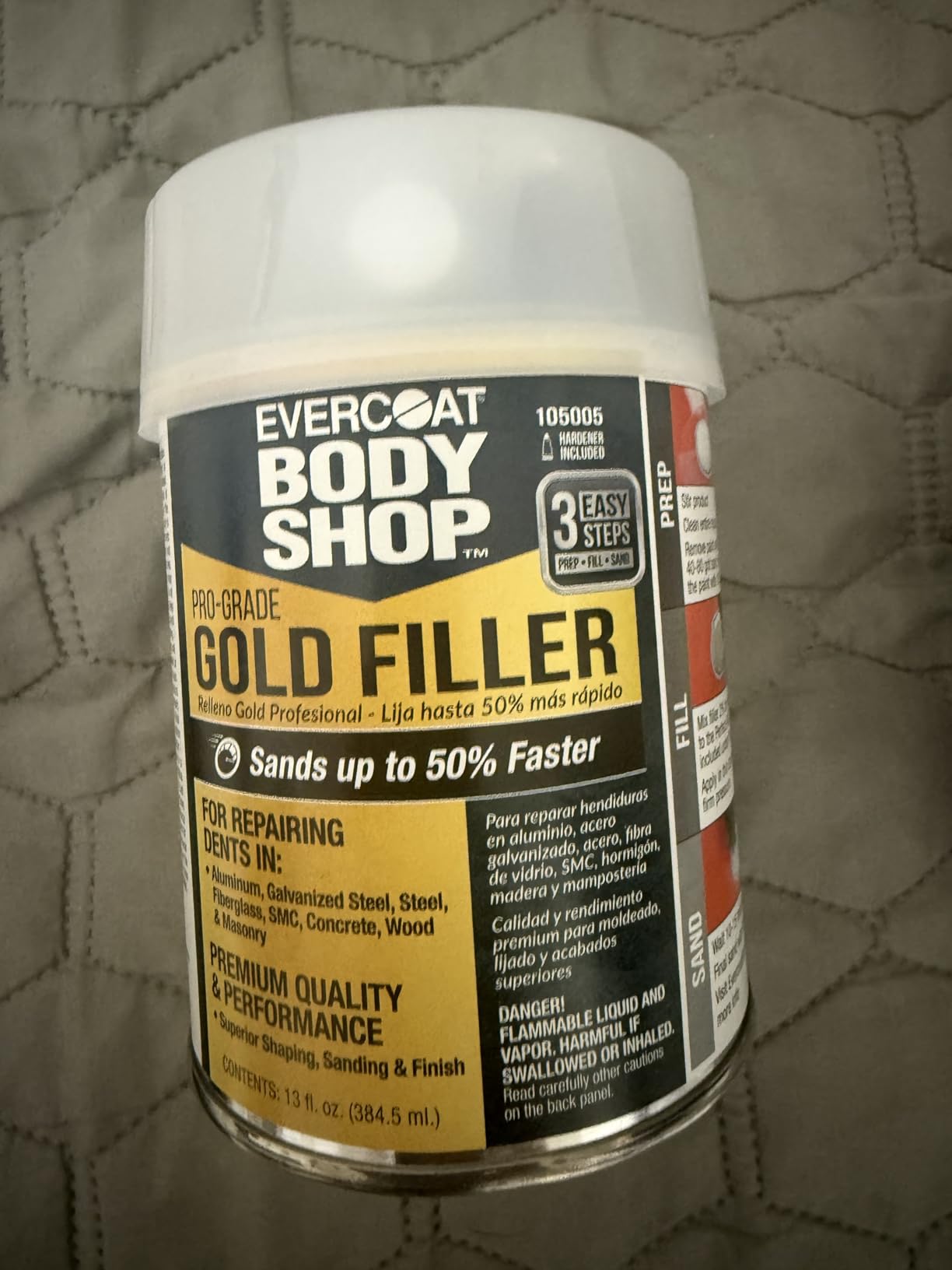 Evercoat Body Shop 105005 Pro-Grade Gold Filler Sands up to 50% Faster, Multipurpose for Dents in Aluminum, Fiberglass & More, Easy Mix Hardener Included 13 Fl Oz. customer photo 2