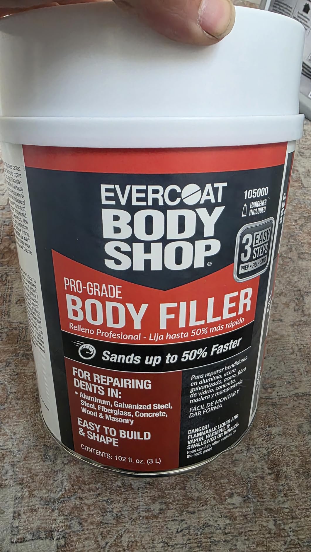 Evercoat Body Shop 105001 Pro-Grade Body Filler, Fast Drying and Lightweight Multipurpose for Dents in Aluminum, Fiberglass & More, Easy Mix Hardener Included 26 Fl Oz. customer photo 1
