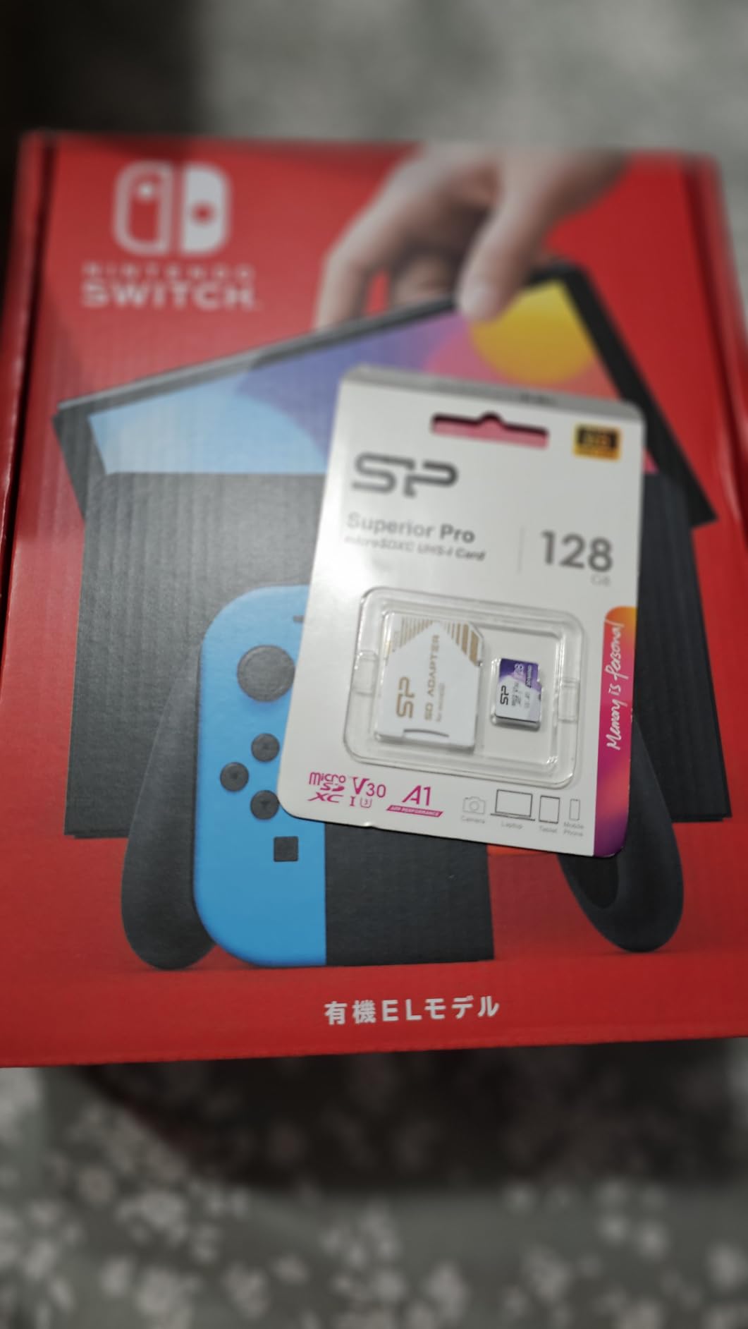 Nintendo Switch (OLED model) with Neon Blue and Neon Red Joy-Con and Extra 32GB Micro SD Card - Global Version customer photo 2