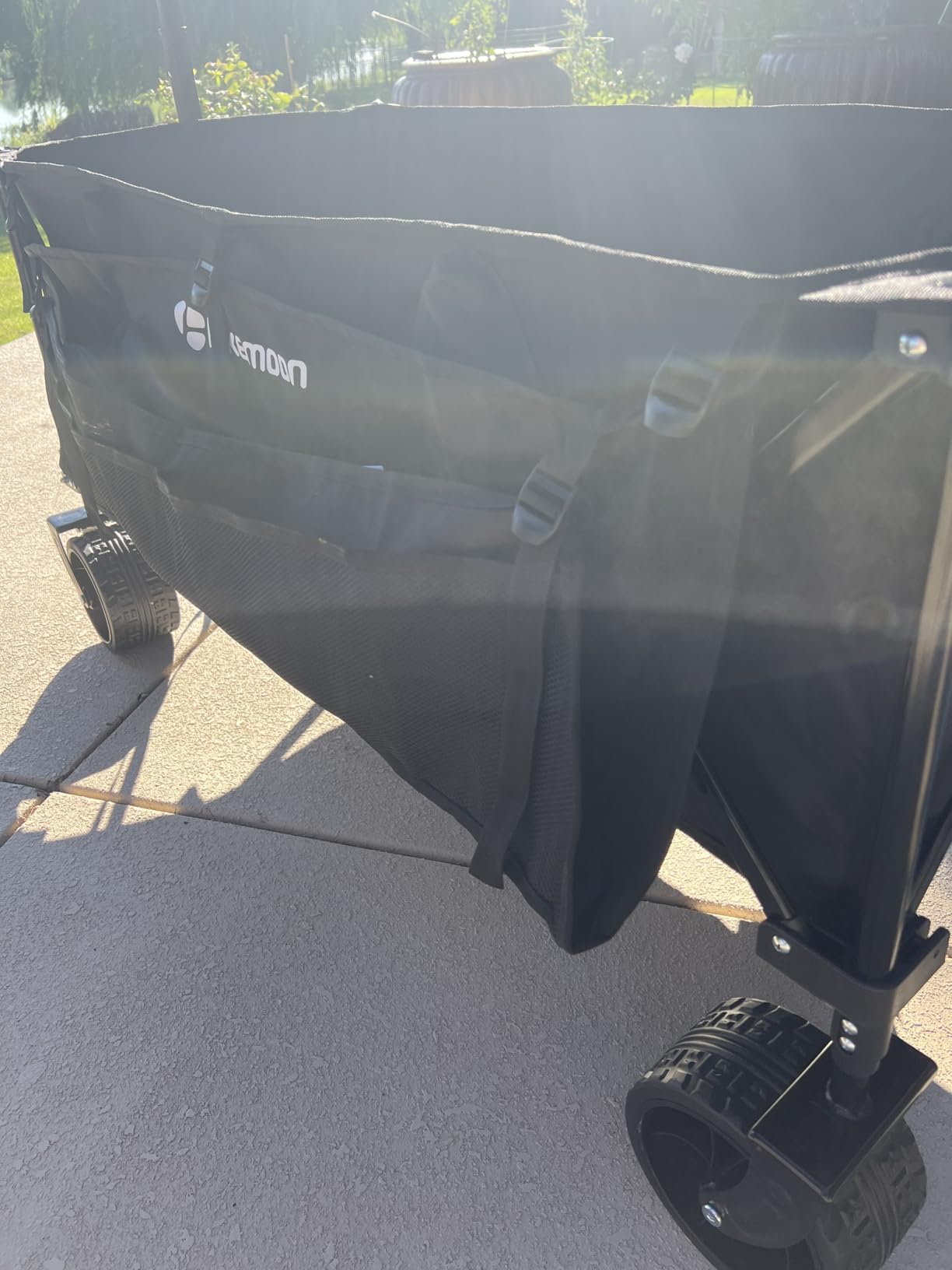 HIKEMOON 48'' Extra Large Collapsible Wagon with Big Wheels, 300L Black | 560LBS Heavy Duty, Wagons Carts Foldable, All-Terrain, Brakes, Folding Cart, Utility for Beach/Camping/Garden/Sports/Grocery customer photo 1