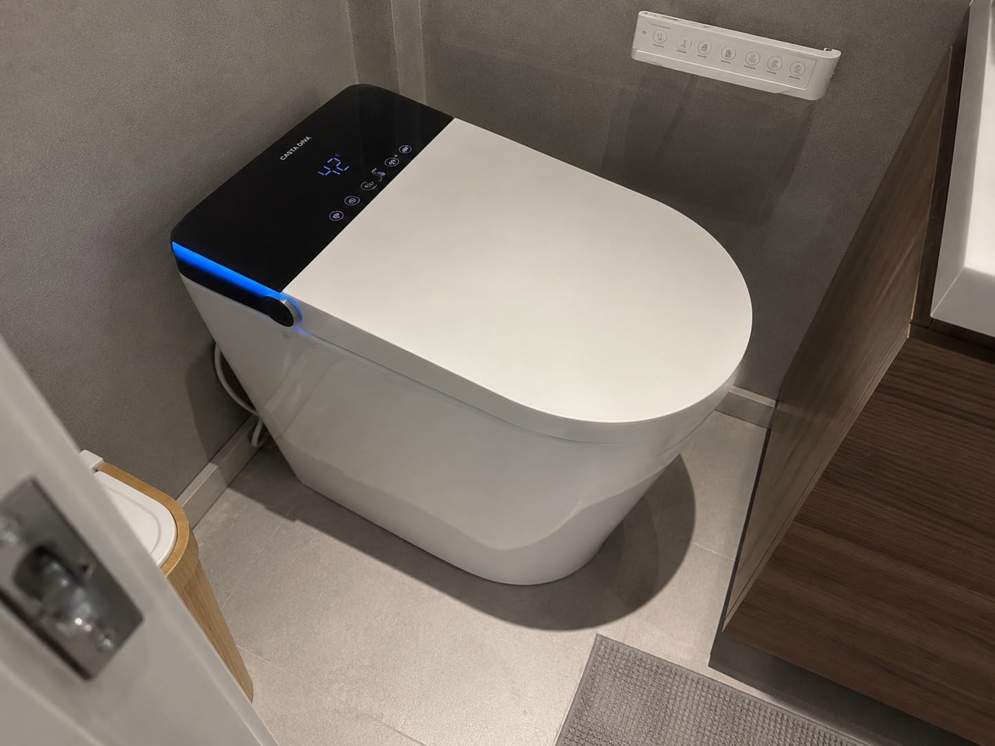 Casta Diva Smart Toilet with Bidet Built in, Auto Open Close, Foot Sensor, 1000 MaP Auto Flushing, ADA Comfort Height, Artistic Lighting, Smart Heated Seat, Foam Dispenser, Tank Built in (CD-U010Max) customer photo 2