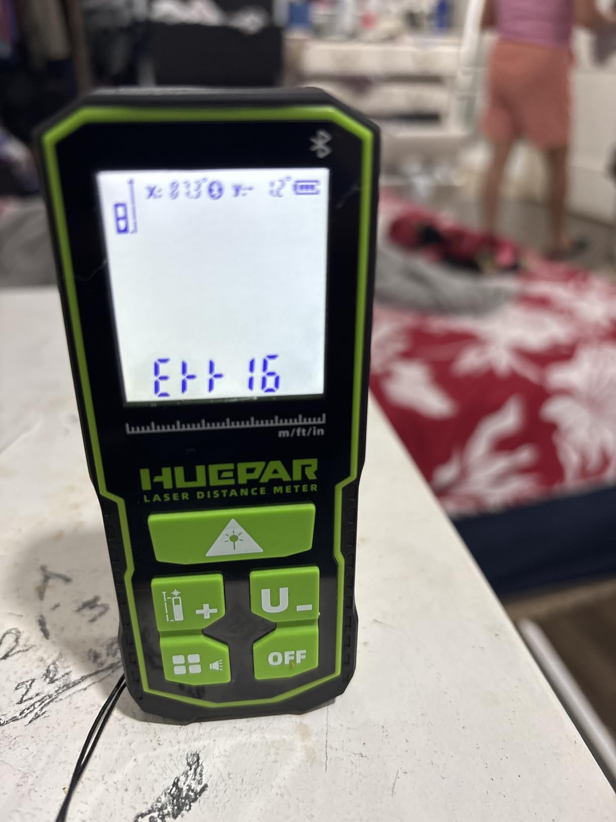 Huepar S60-G-BT Professional Bluetooth Laser Measuring Tool, 200ft | APP Control, Green Beam, ±1/16