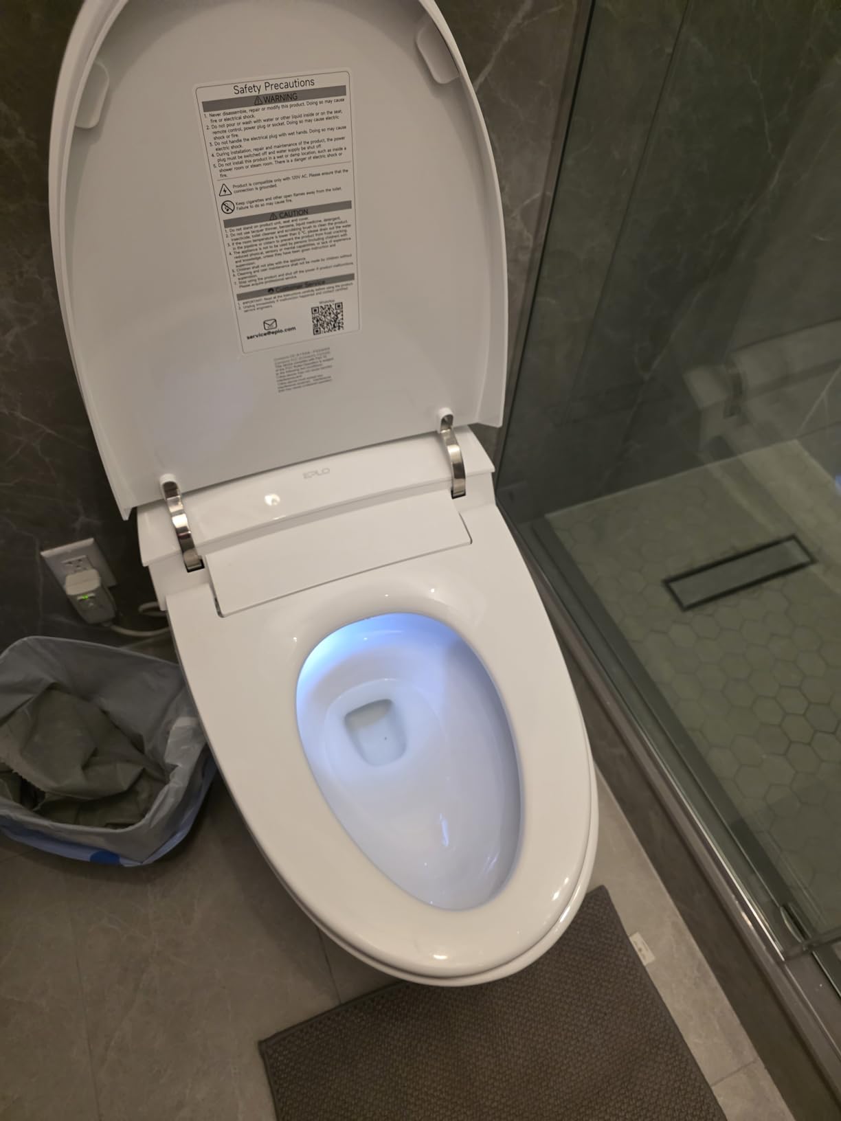 EPLO Smart Toilet Bidet, Auto Open Close, Foam Shield, 1000 Gram MaP Flush Score, Men's Auto Urinal Flush, Moving Dryer, ADA Comfort Chair Height, Heated Seat, Elongated Toilet with Tank Built in E18MAX customer photo 2