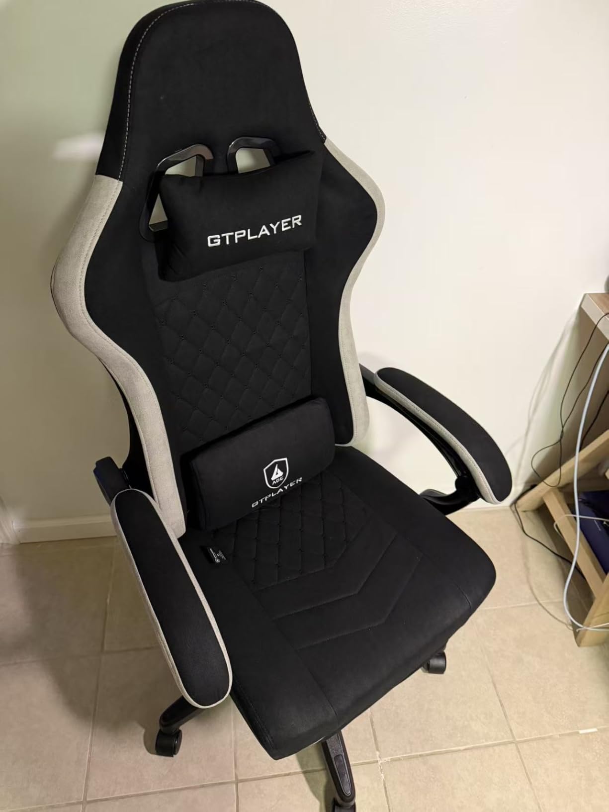 GTPLAYER Gaming Chair, Computer Office Chair with Pocket Spring Cushion, Linkage Armrests and Footrest, High Back Ergonomic Computer Chair with Lumbar Support Task Chair with Footrest(Black) customer photo 1