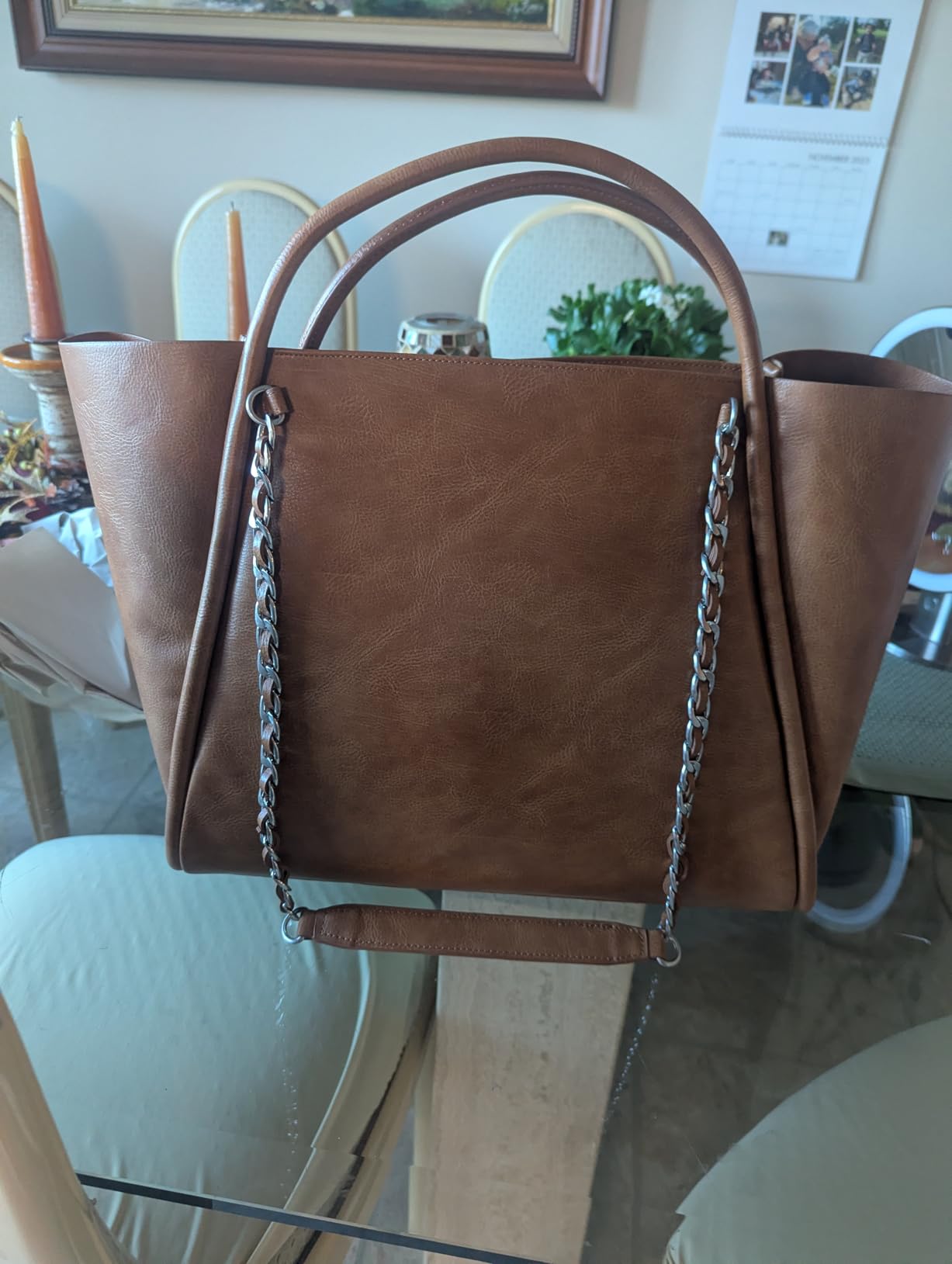 Itzy Ritzy Boss Tote Diaper Bag, Vegan Leather with Changing Pad | Includes Stroller Straps, 4 Pockets, Removable Tassel & Spacious Interior for Stylish Organization of Baby Essentials & More customer photo 1
