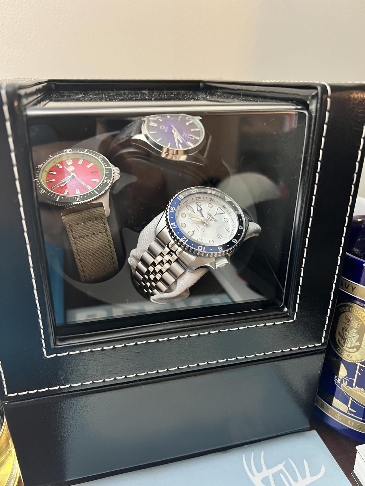 Watch Winder for 3 Automatic Watches, Japanese Quiet Motor customer photo 2