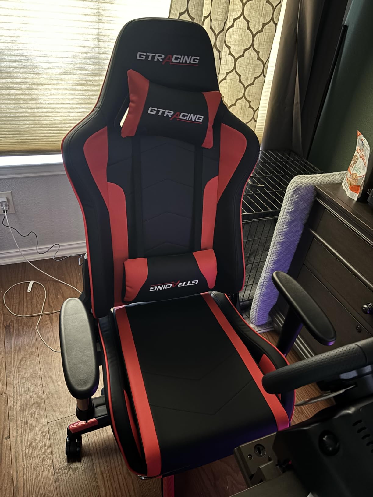 GTPLAYER Gaming Chair with Bluetooth Speakers, Adjustable Backrest and Height, 3D Armrests, Footrest, Ergonomic Computer Chair for Gamers (Brick Red) customer photo 2