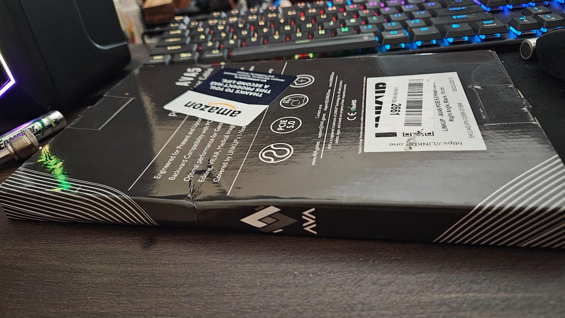 LINKUP PCIE 5.0 Riser Cable | for Vertical GPU Mount | Right Angle | Graphics Card GPU Ready | Usable with PCIe 4.0 & RX 9070/ RTX5090 | 15cm (Total Length: 19cm) customer photo 2