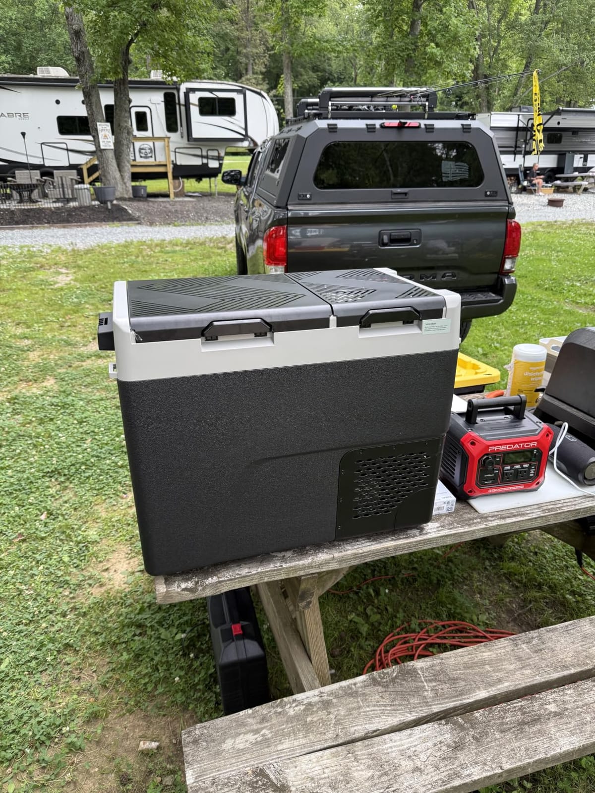 Feelfunn 12 Volt Refrigerator Car Fridge 61QT Dual Zone Electric Cooler | -4~68F Car Refrigerator 12V Cooler, 15-Min Fast Cooling, 12/24V DC 100-240V AC Portable Freezer for Travel Camping RV Home customer photo 1