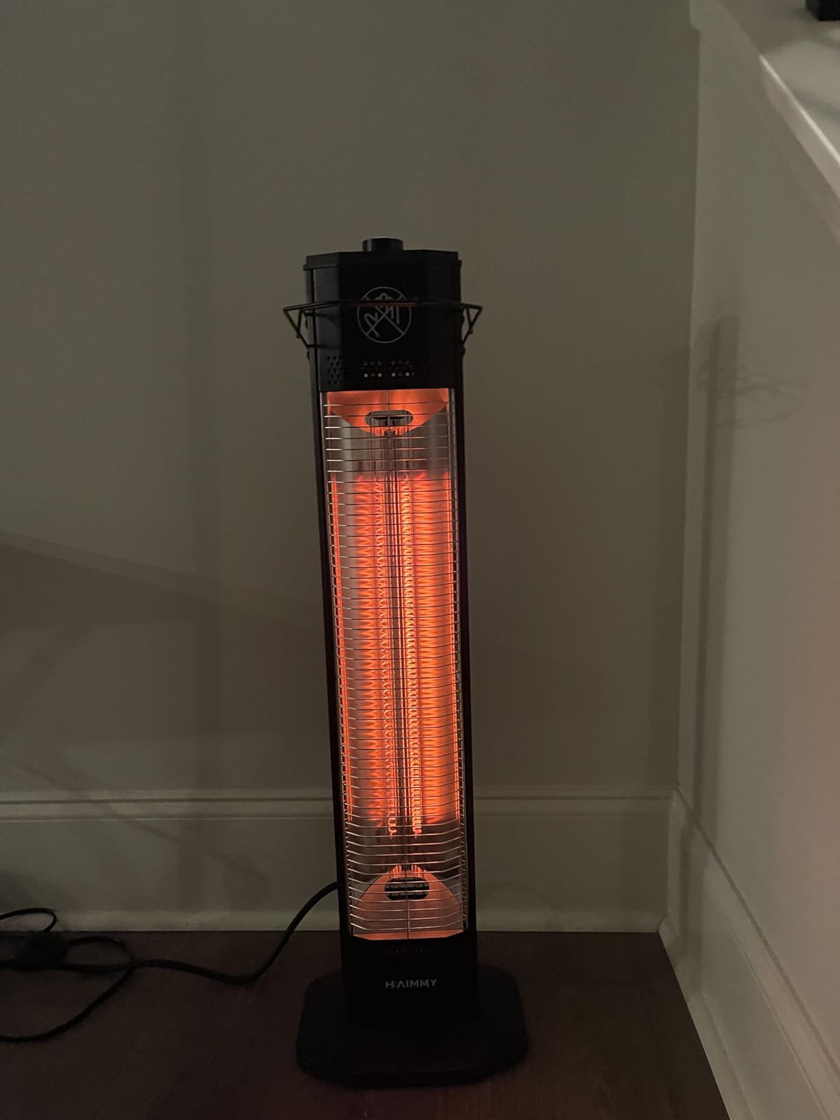 Outdoor Electric Patio Heater, 34-inch 1500W Infrared Tower Heater with Instant Heating, Tip-Over & Overheat Protection, IPX5 Waterproof Space Heater for Patio Garage Workshop Indoor & Outdoor Use customer photo 2