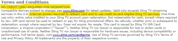 Sling TV eGift Card customer photo 1