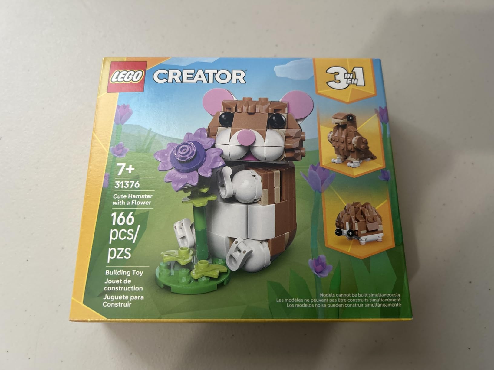LEGO Creator 3 in 1 Cute Hamster with a Flower Building Toy for Girls & Boys, Ages 7+ - Kids Build a Hamster, Hedgehog or Eagle Animal Figure - Gift Idea for Birthdays - 31376 customer photo 2