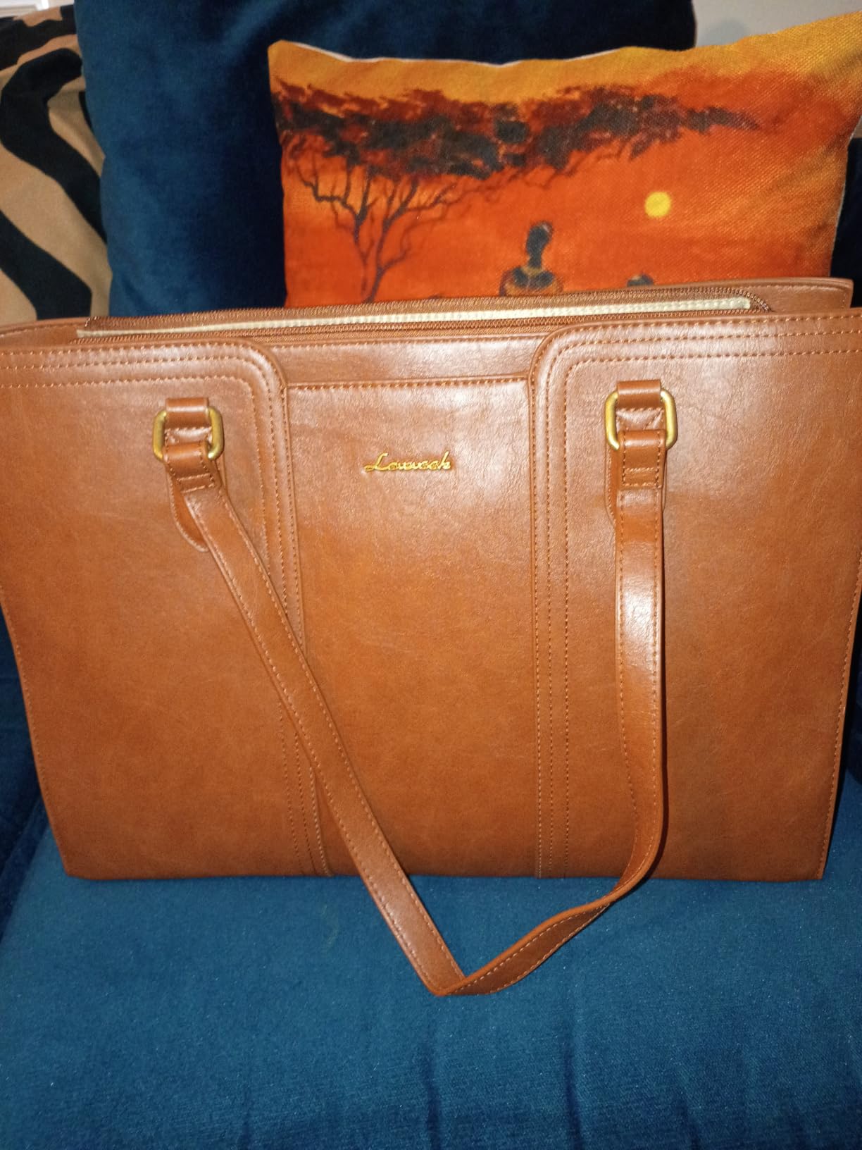 LOVEVOOK Laptop Bag for Women - Waterproof Work Bag for Women & Vintage Laptop Tote Purse with Wristlet customer photo 1