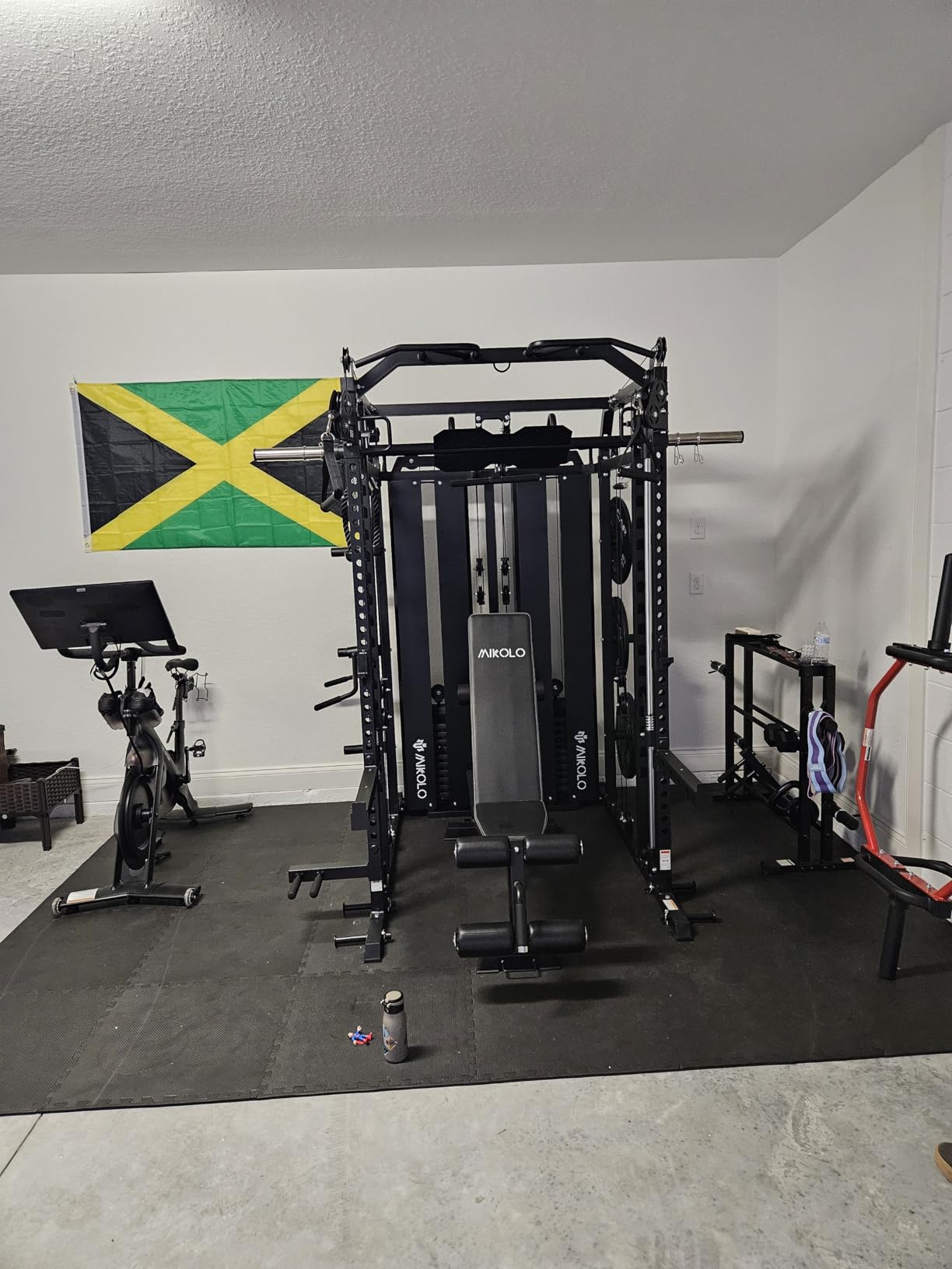 Mikolo Smith Machine with Weight Stack, Power Cage Home Gym System with LAT Pulldown & Cable Crossover, Multi-Functional Trainer with Dual Pulley System, Includes 10+ Free Attachments customer photo 2