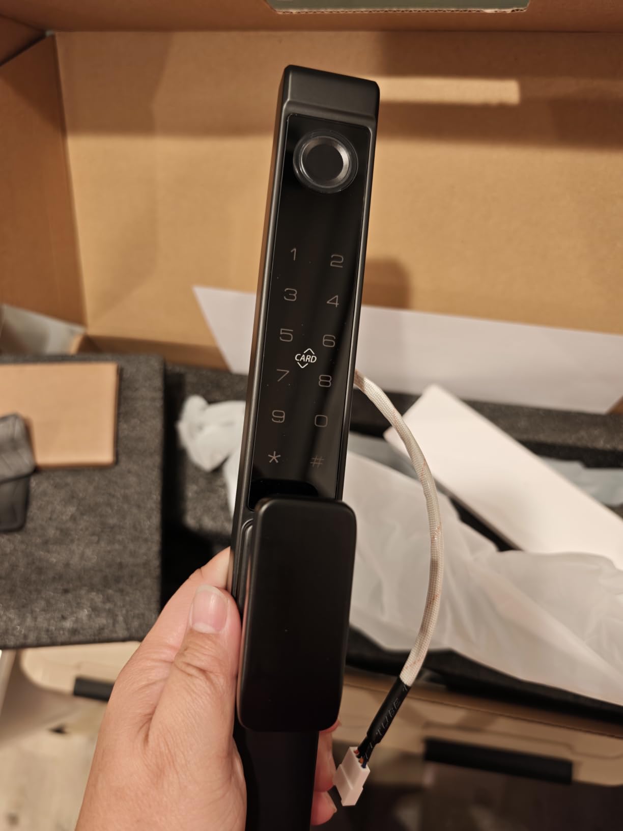 Fingerprint Sliding Glass Door Lock, Door Lock with RFID Fingerprint Remote Unlock, Keypad Electronic Digital Biometric Mortise Smart Lock for Double Hook Patio Sliding Door customer photo 2