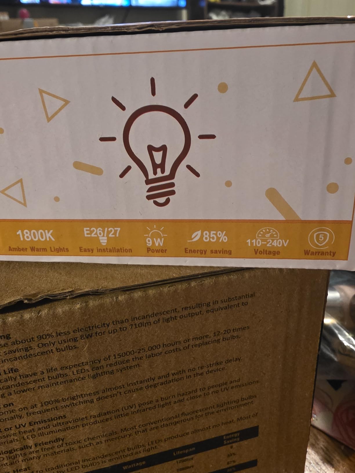 Neporal Amber Sleep Light Bulbs 1800K 4PK, 6W 40 Watt Equivalent, 99.96% Blue Blocking Soft Warm Light Bulbs A15, Amber Night Light E26 for Bedroom and Baby Nursery Light customer photo 2