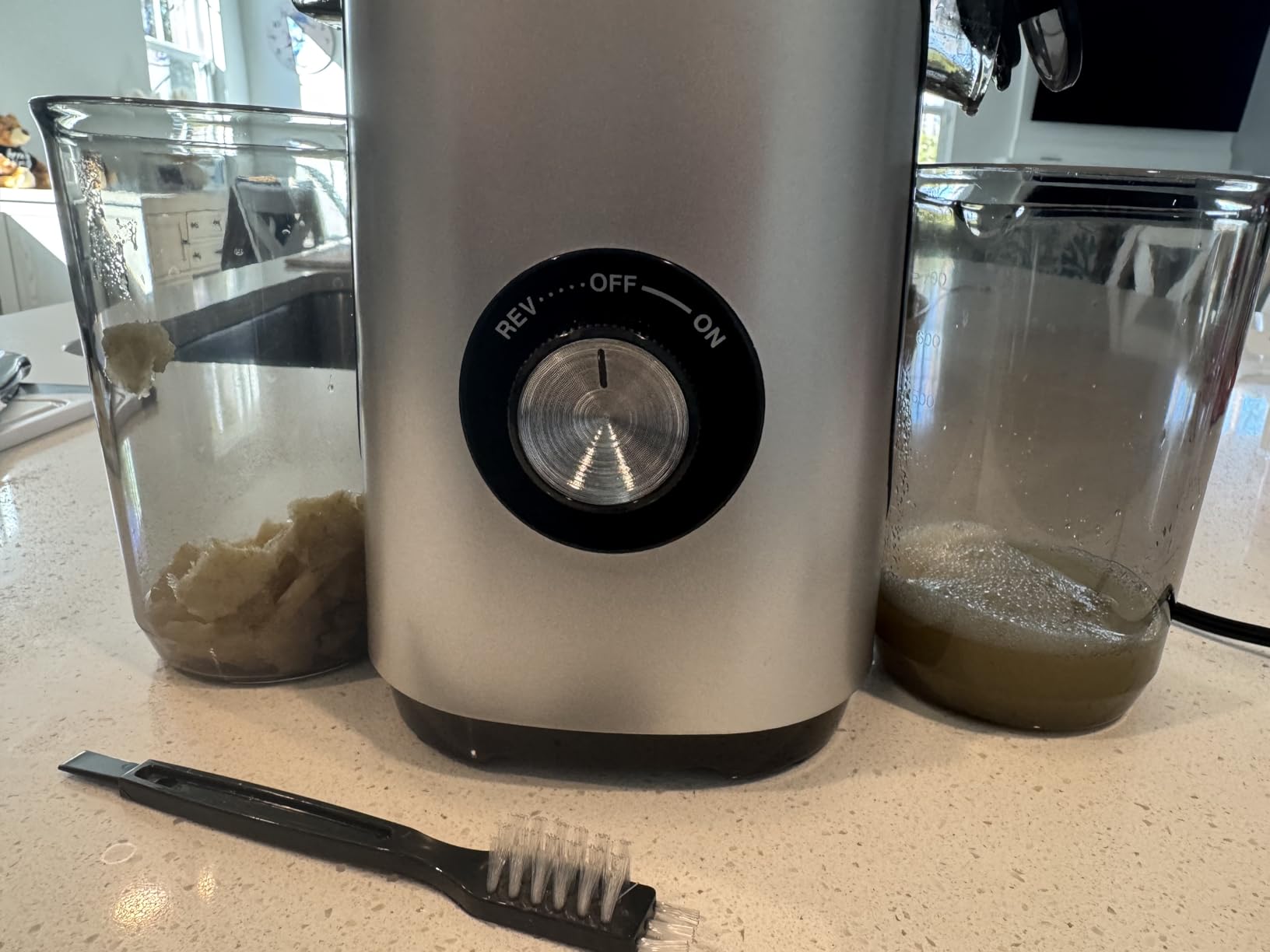NEWBULIG Cold Press Juicer Machines, Masticating Juicer with High Juice Yield, Reverse Function, Stops Oxidation and Easy to Clean for Vegetables & Fruits, Black customer photo 2
