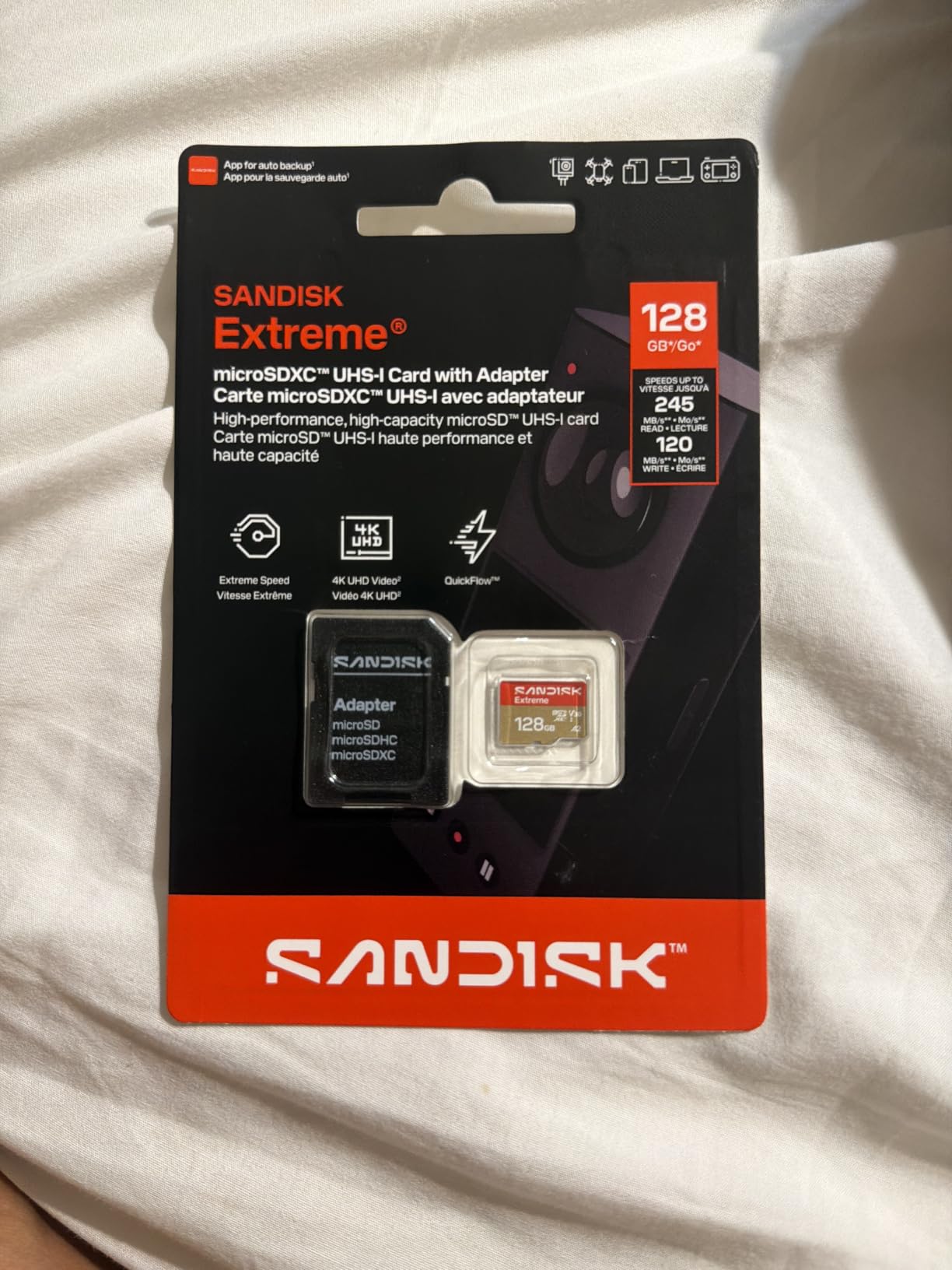 SANDISK 256GB Extreme microSD UHS-I Card - Up to 245MB/s Read Speeds | V30, 5K & 4K UHD, U3, C10, A2, Up to 170MB/s Write Speed, Ideal for Action Cams, Drones, Android, Consoles customer photo 2