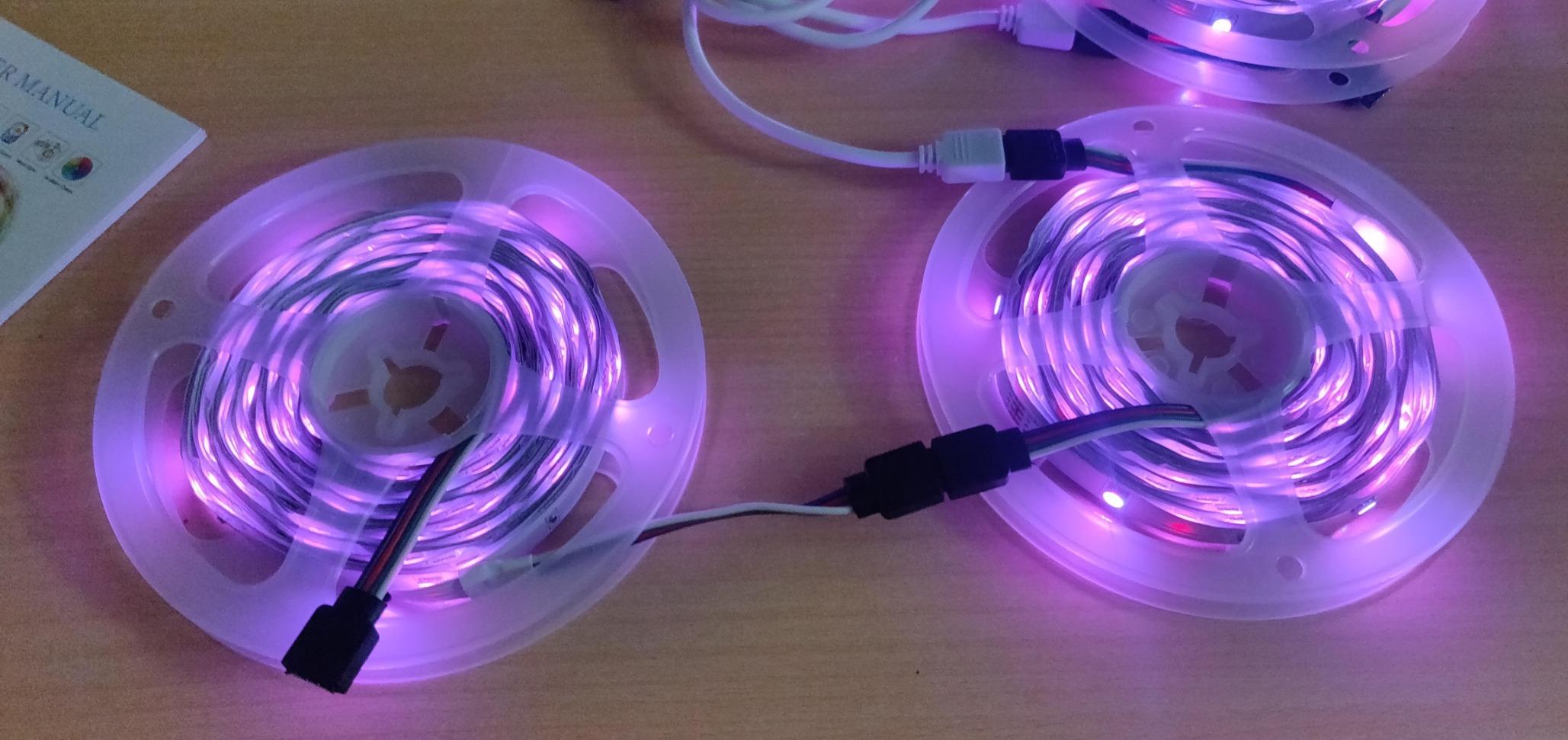 MFWW 100ft RGB+IC LED Strip Lights, LED Lights for Bedroom, Smart Control | DIY Multiple Colors on One Line, App+Remote Control, Timer, Music Sync, Color Changing Lights for Party Home Decor(2 x 50ft) customer photo 1