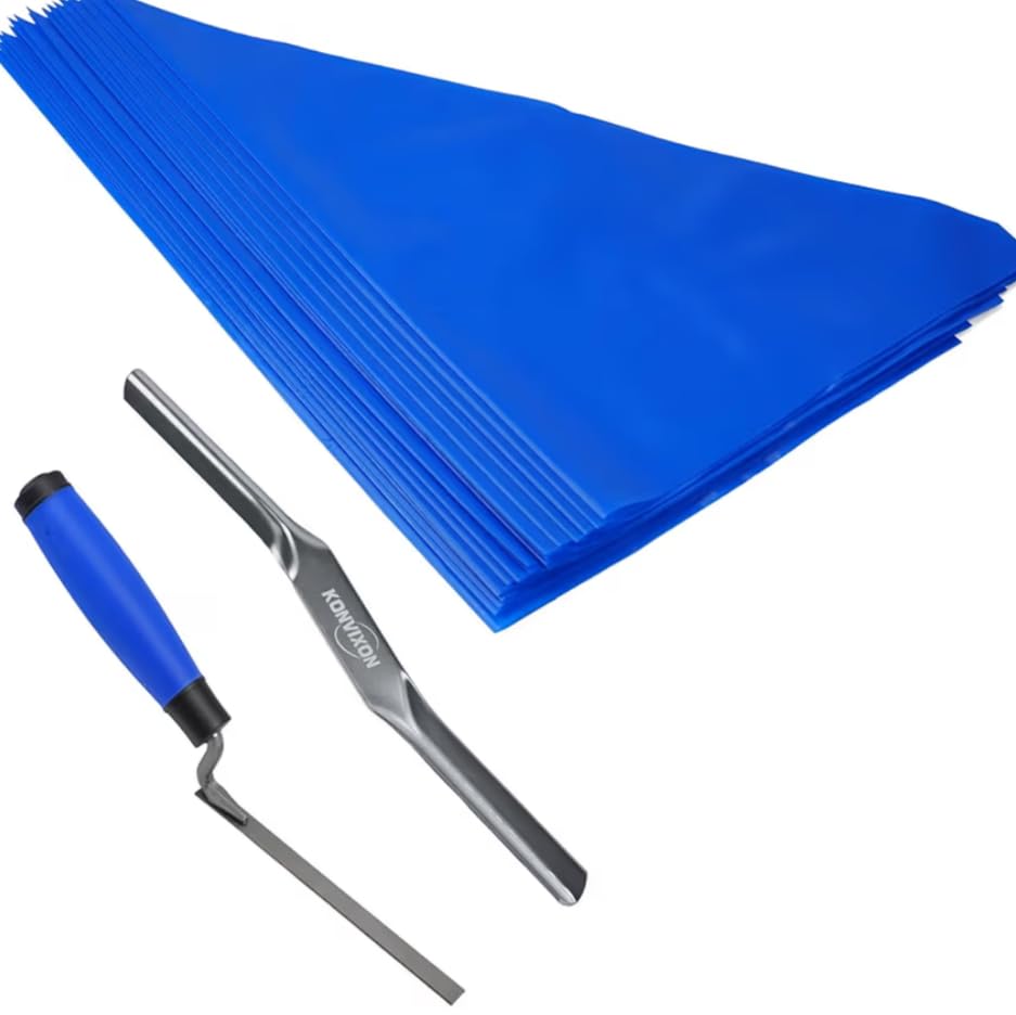 22PCS Tile Grout Masonry Mortar Bag and Brick Jointing Tool Kit | 20 Disposable HDPE Grout Bags, Tuck Pointing Trowel & Convex Brick Jointer customer photo 1