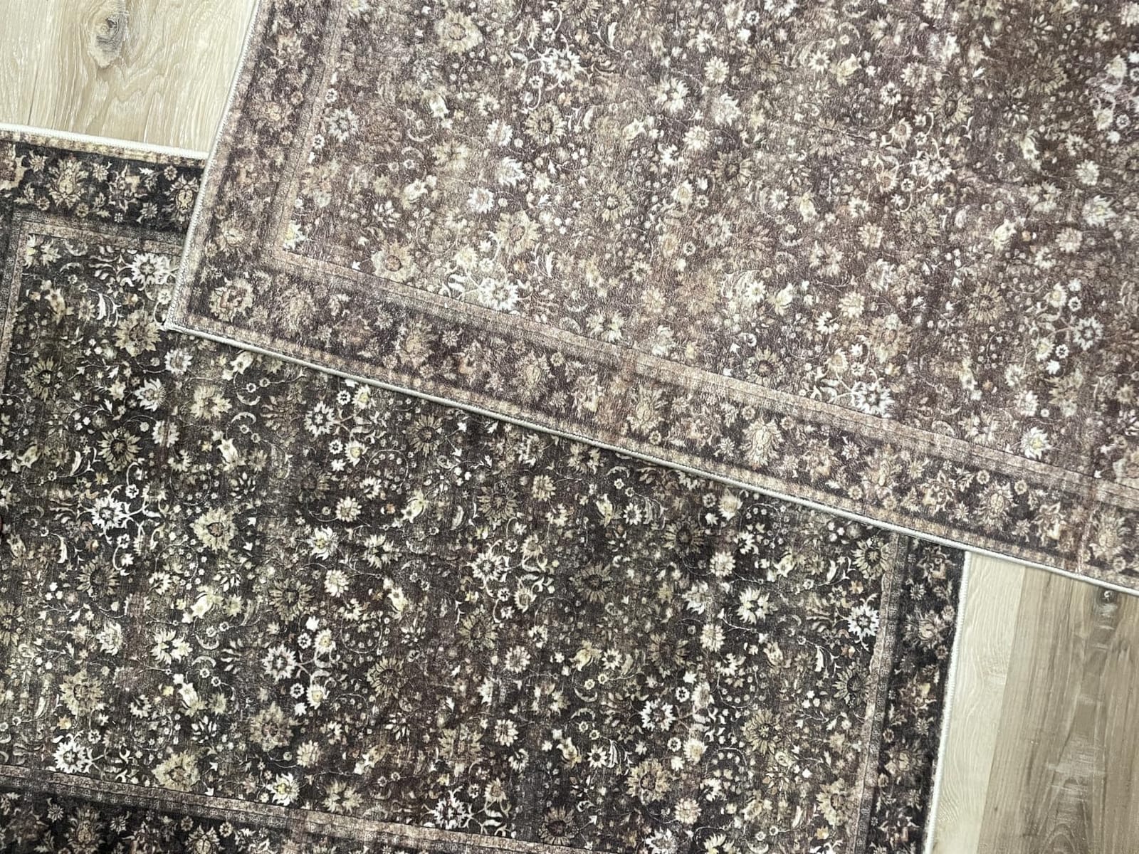 HUGEAR 6x9 Brown Linen Look Washable Area Rug for Living Room | Linen Look, Non Slip, Stain Resistant, Indoor Outdoor Rug for Entryway, Patio, Kitchen, High Traffic, Home Decor customer photo 2