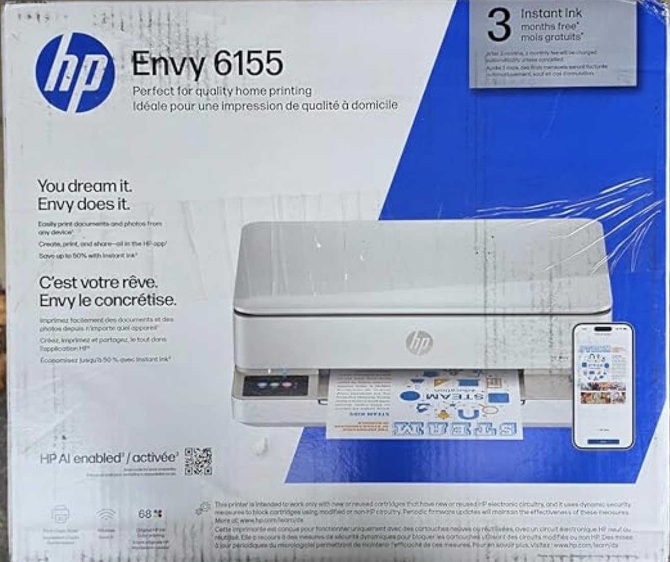 HP Envy 6155 Wireless All-in-One Color Inkjet Printer, Print, Scan, Copy, Duplex Printing Best-for-Home, 3 Month Trial of Instant Ink Included, AI-Capable (C2WR7A) Portobello customer photo 2
