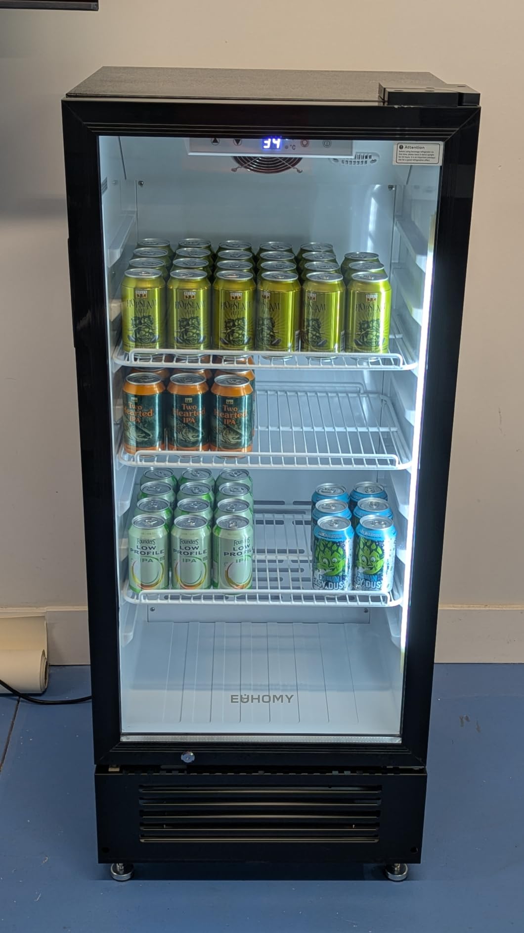 EUHOMY 6 Cu.Ft Commercial Refrigerators, Beverage Refrigerator with Lock | 34°F to 50°F, Compressor Cooling, Glass Door, Adjustable Shelves, Display Fridge, LED Light, Bar Office Restaurant, ETL customer photo 2